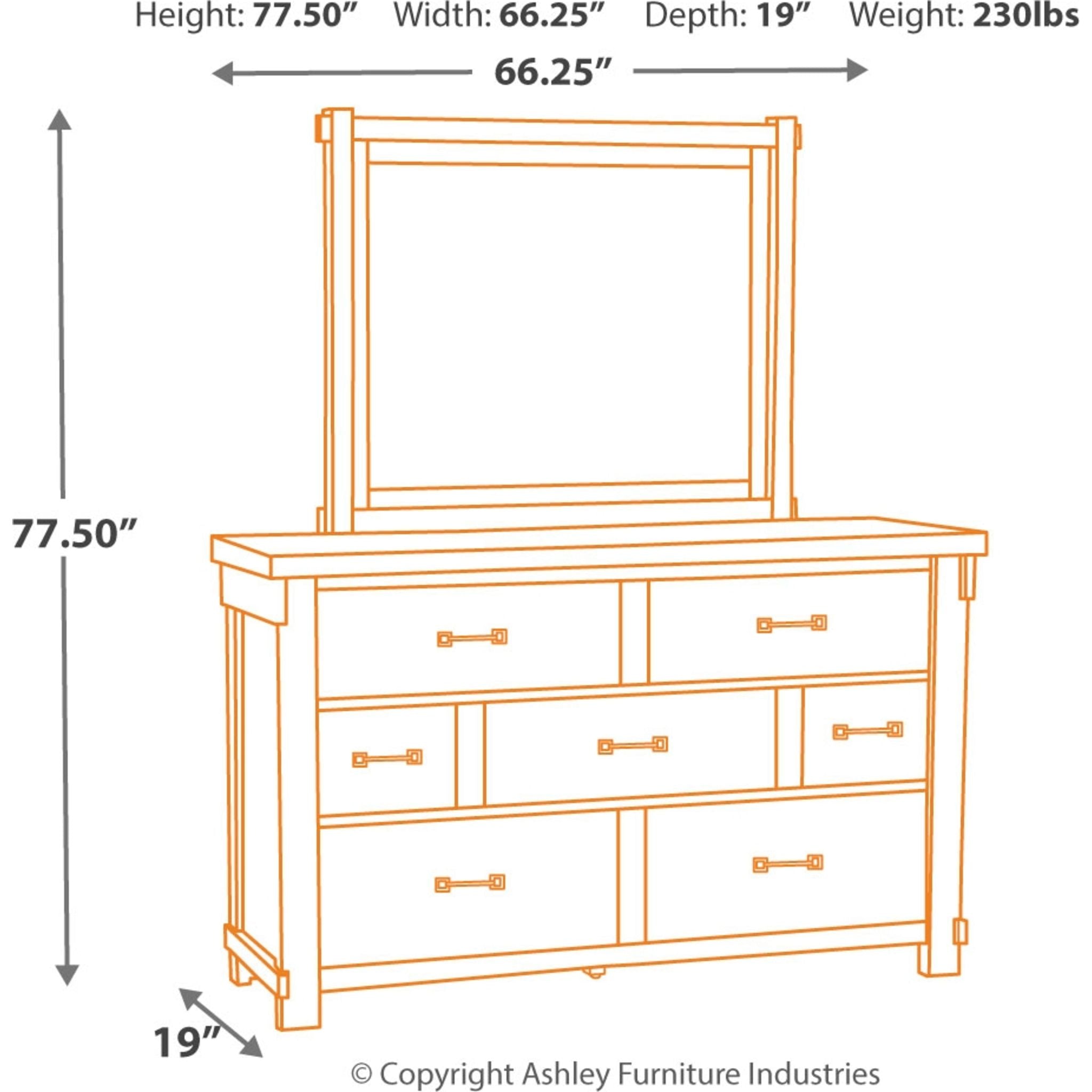Brashland White Dresser and Mirror Set - Modern Bedroom Furniture for Home Decor & Organization