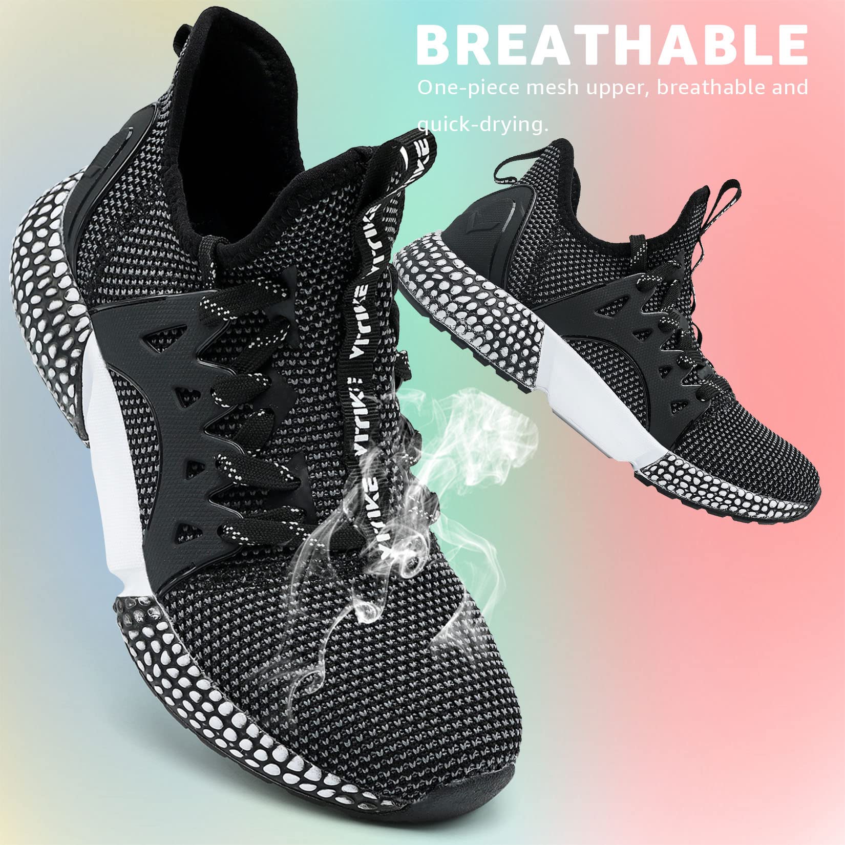 WETIKE Men's/Women's Mesh Slip-On Lightweight Running Shoes - Breathable Walking Sneakers for Gym, Jogging & Casual Wear
