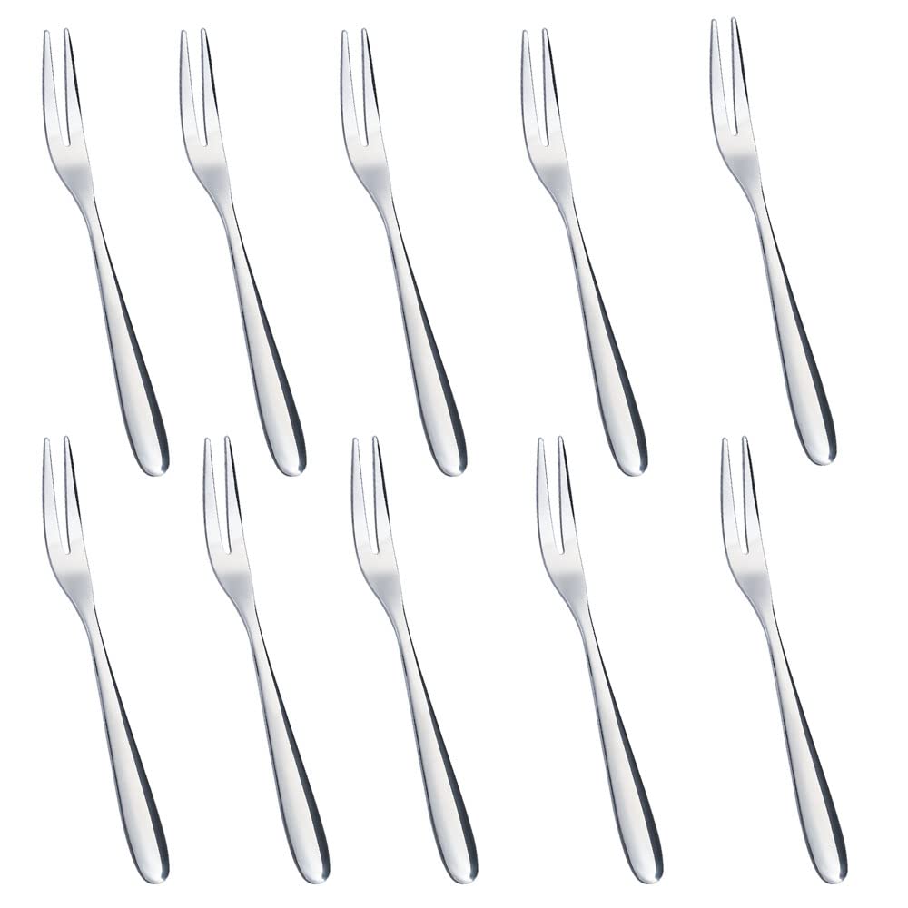 10-Pack Mini Stainless Steel Dessert Forks - Perfect for Fruit, Cocktails, Salad, Cake Tasting - Ideal for Parties, Home, Restaurants & Catering Events