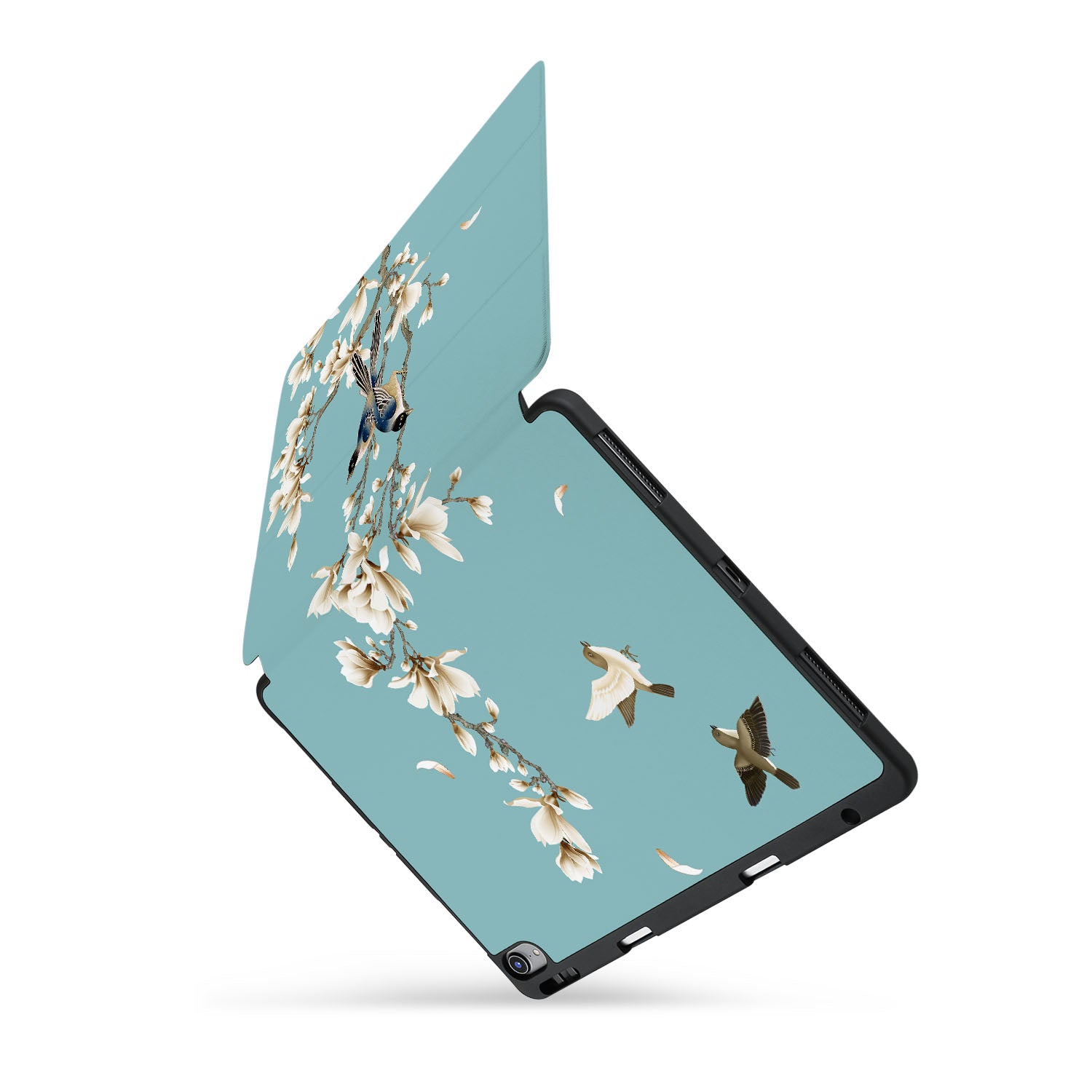 Premium iPad Trifold Case with Birds Design - Slim Protective Cover for iPad 6/7/8/9/10 (2022-2024 Models) | Perfect for Work, Travel & School Use
