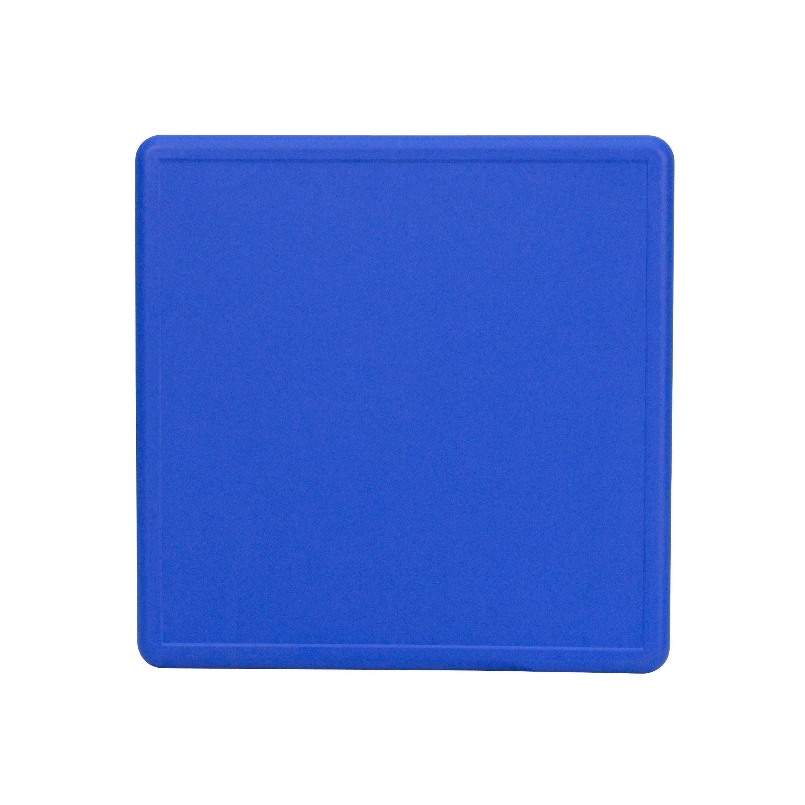 EMMA & OLIVER 24-Inch Square Blue Plastic Kids Activity Table - Adjustable Height for Toddlers & Preschoolers - Perfect for Playrooms, Daycares & Homeschooling Activities