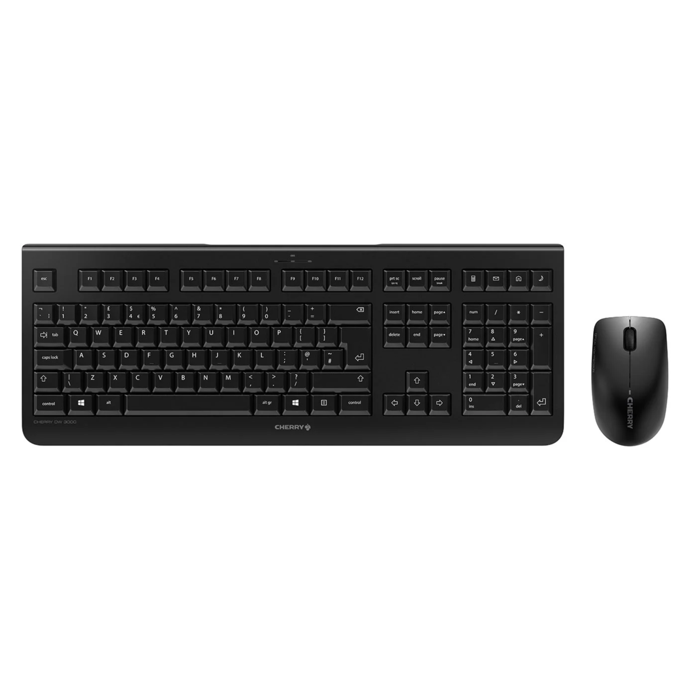 CHERRY DW 3000 Wireless Keyboard and Mouse Combo - Ergonomic 2.4GHz USB Set for PC, Laptop, Office & Gaming - Quiet Typing & Smooth Cursor Control