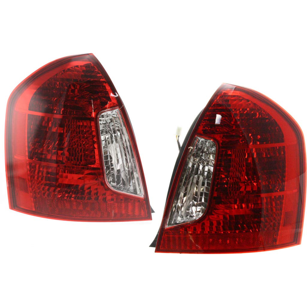 2006-2011 Hyundai Accent Sedan Pair Rear Tail Lights - Driver & Passenger Side (HY2800136, HY2801136) | OEM Replacement Parts 92401-1E010 & 92402-1E010 | Perfect for Night Driving Safety & Vehicle Customization