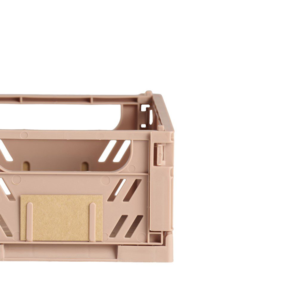 DESIGNSTUFF Slant Collapsible Storage Crate - Set of 2 Small Collapsible Boxes (17x13cm) in Tuscany Style | Perfect for Home Organization, Pantry Storage & Laundry Room Decor