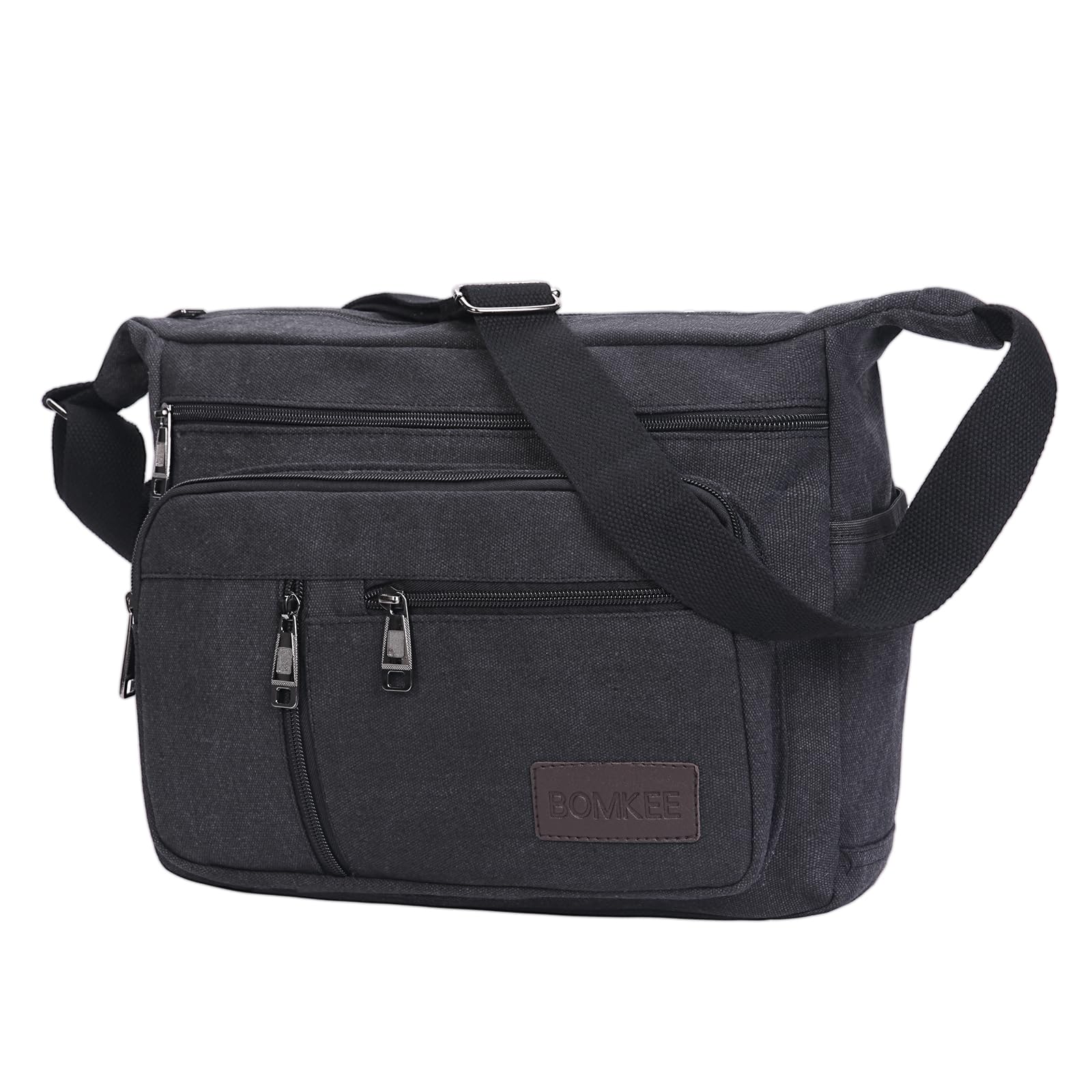 Vintage Canvas Messenger Bag for Men & Women - BOMKEE Durable Satchel Shoulder Bag, Crossbody Laptop Bag for Work, School, Travel - Perfect for Office, College & Daily Commute