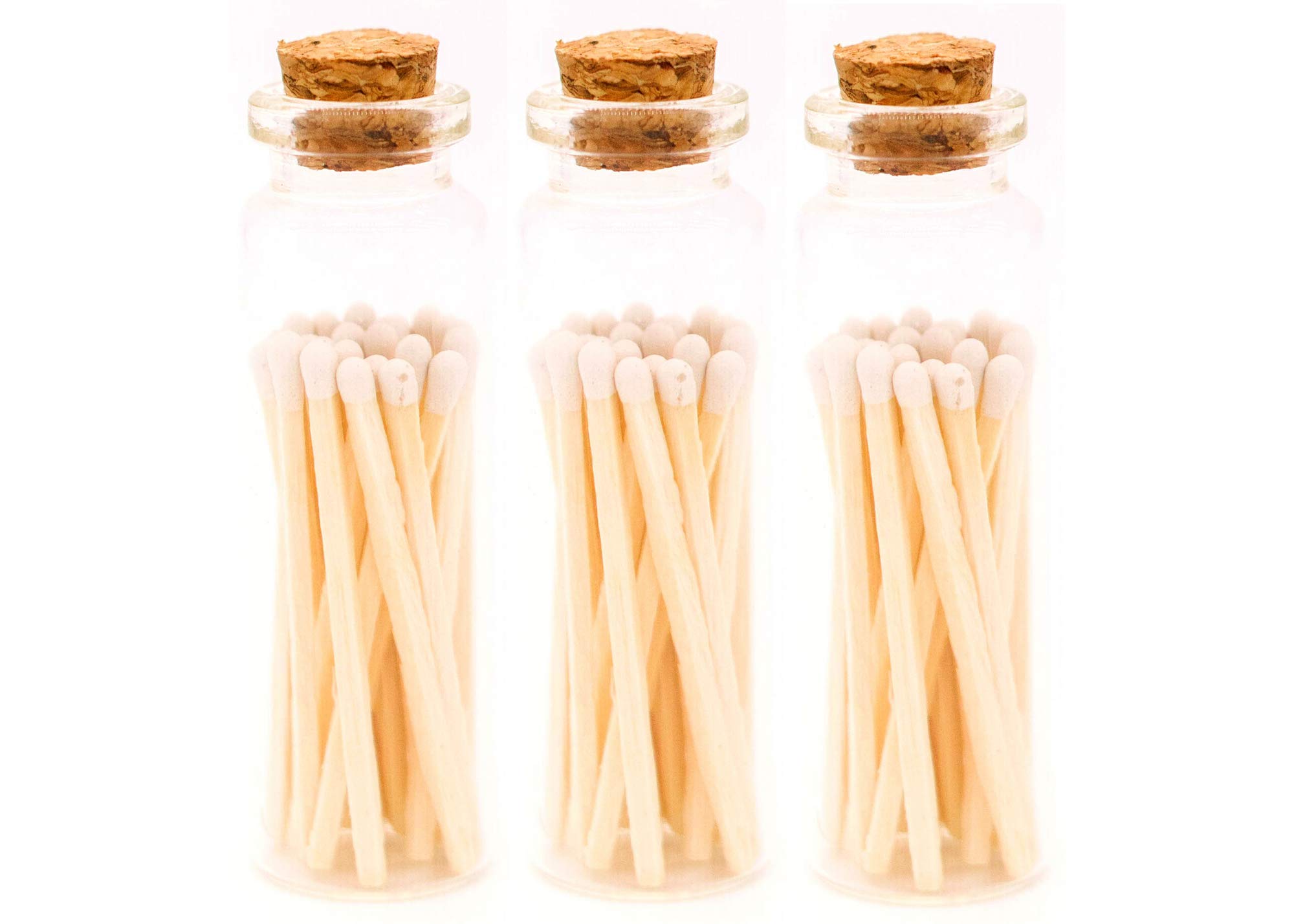 River Birch Decorative Matches in a Bottle with Striker - Colorful White-Tip Matches for Home Decor, Candles & Gifts (3-Pack, 60 Matches) - Perfect for Weddings, Parties & Fireplace Lighting