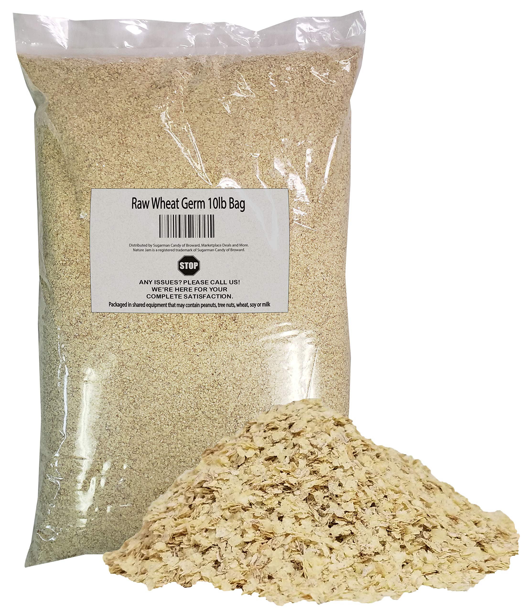 NatureJam RAW UnCooked Wheat Germ 10 Pounds Bulk Bag - Heat Sealed for Freshness | High in Nutrients & Fiber | Perfect for Smoothies, Baking & Healthy Breakfast
