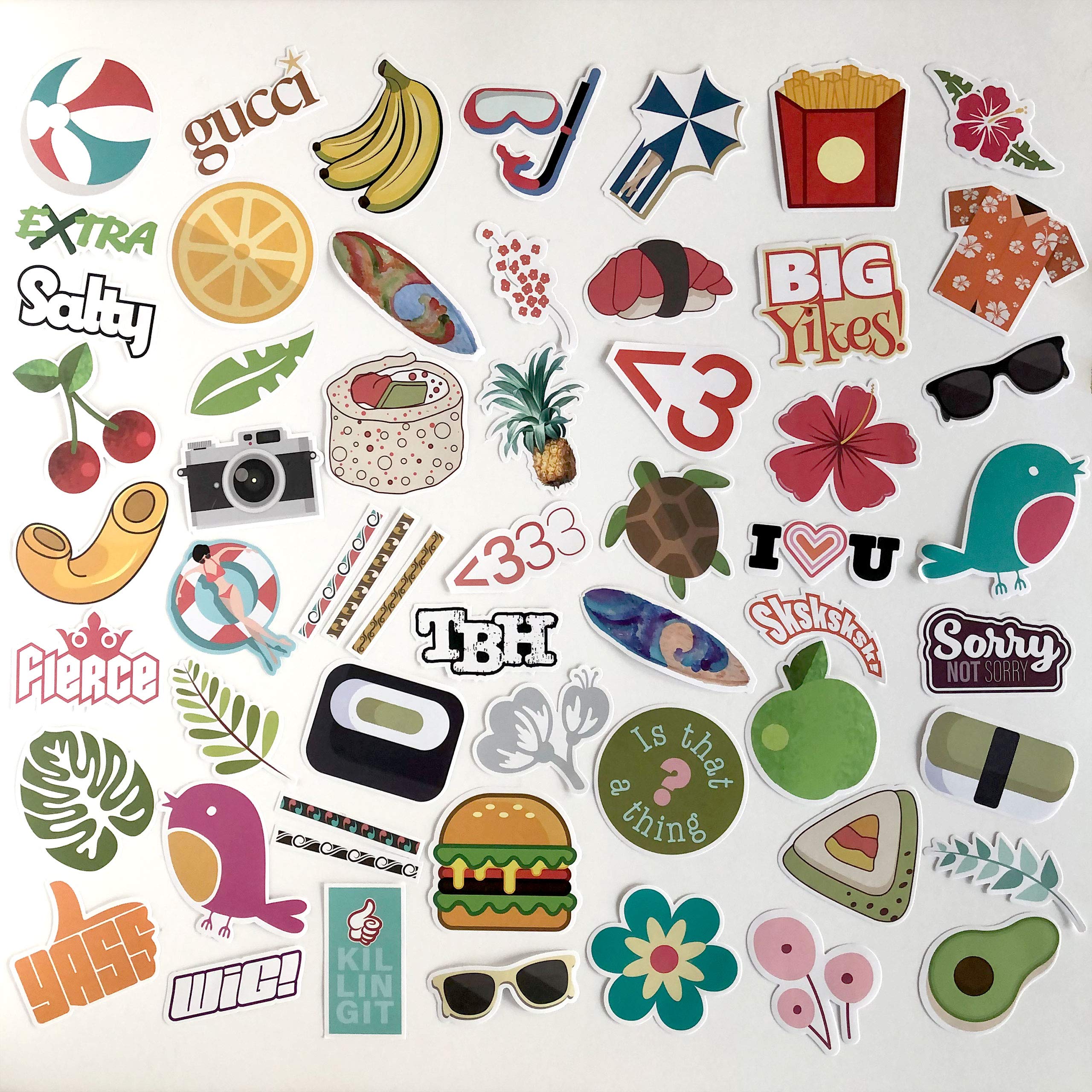 100-Piece Jumbo Stationery Stickers Set - Colorful, Cute, Trendy Aesthetic Stickers for Journals, Scrapbooking, Planners, DIY Cards & Letters - Perfect for Teens, School Supplies, and Creative Projects