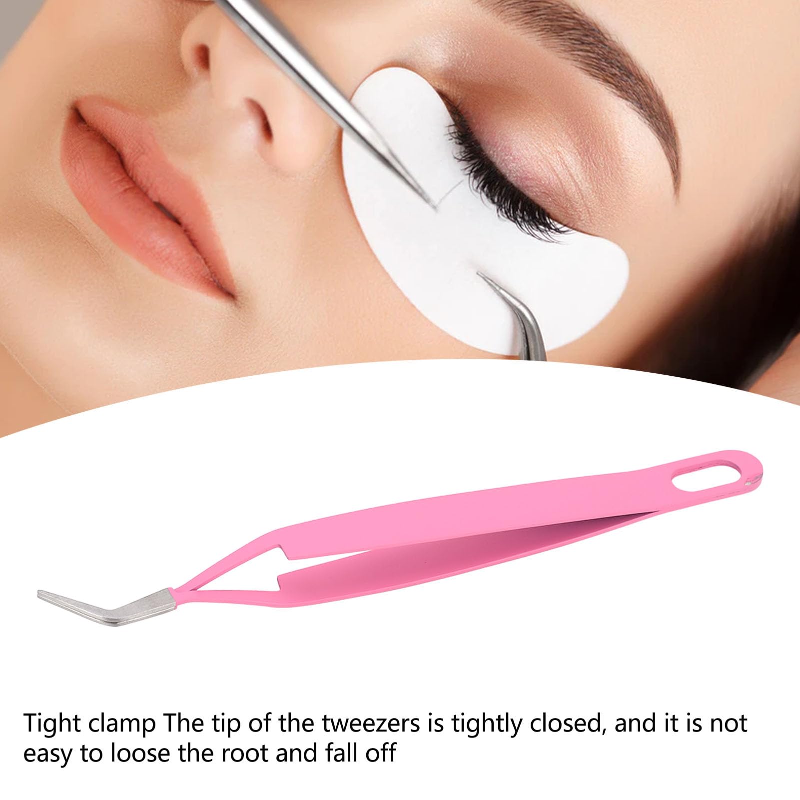 Premium Stainless Steel Lash Tweezer with Curved Tip - Flexible Eyelash Applicator Tool for Comfortable Grip & Easy Use - Perfect for Beginners, Makeup Artists, Women & Girls - Ideal for Salon, Home Makeup & Professional Lash Extensions