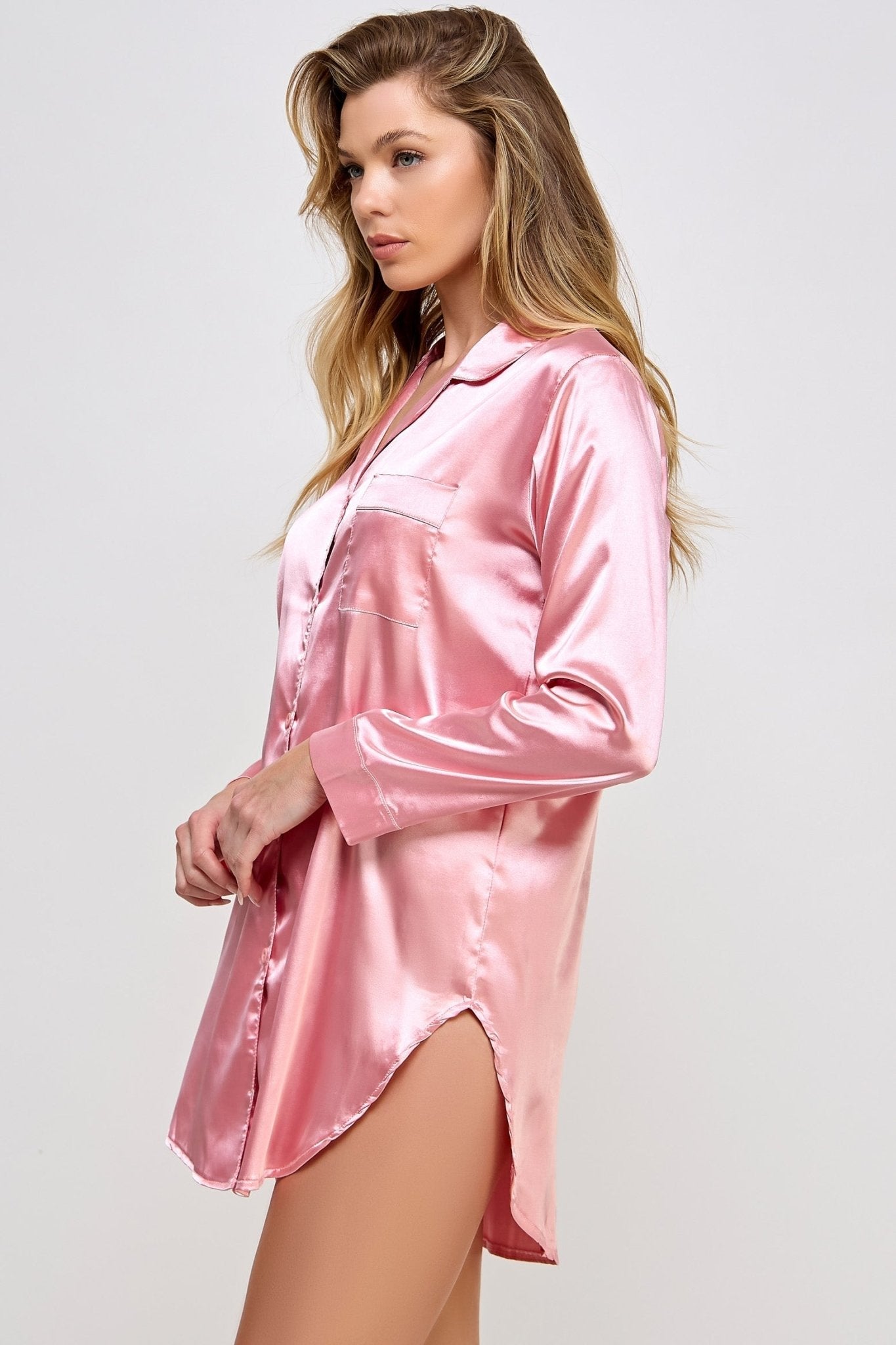 BeWicked Women's Kimberly Satin Sleepshirt BW1788 - Soft & Sexy Nightwear for Comfortable Sleep & Lounge Wear