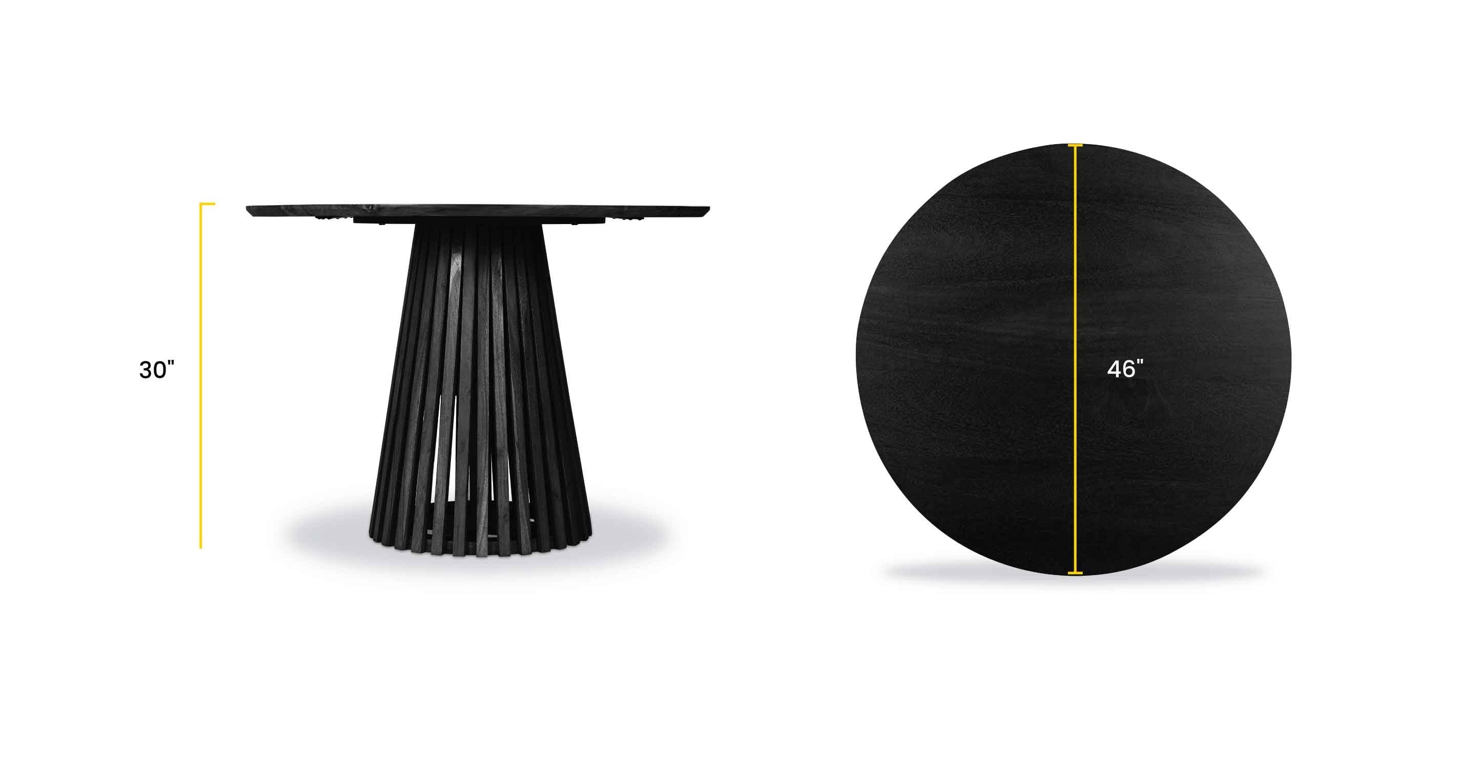 Gigi 46-Inch Round Dining Table - Modern Wood Kitchen Table for Small Spaces, Breakfast Nook & Cozy Family Meals