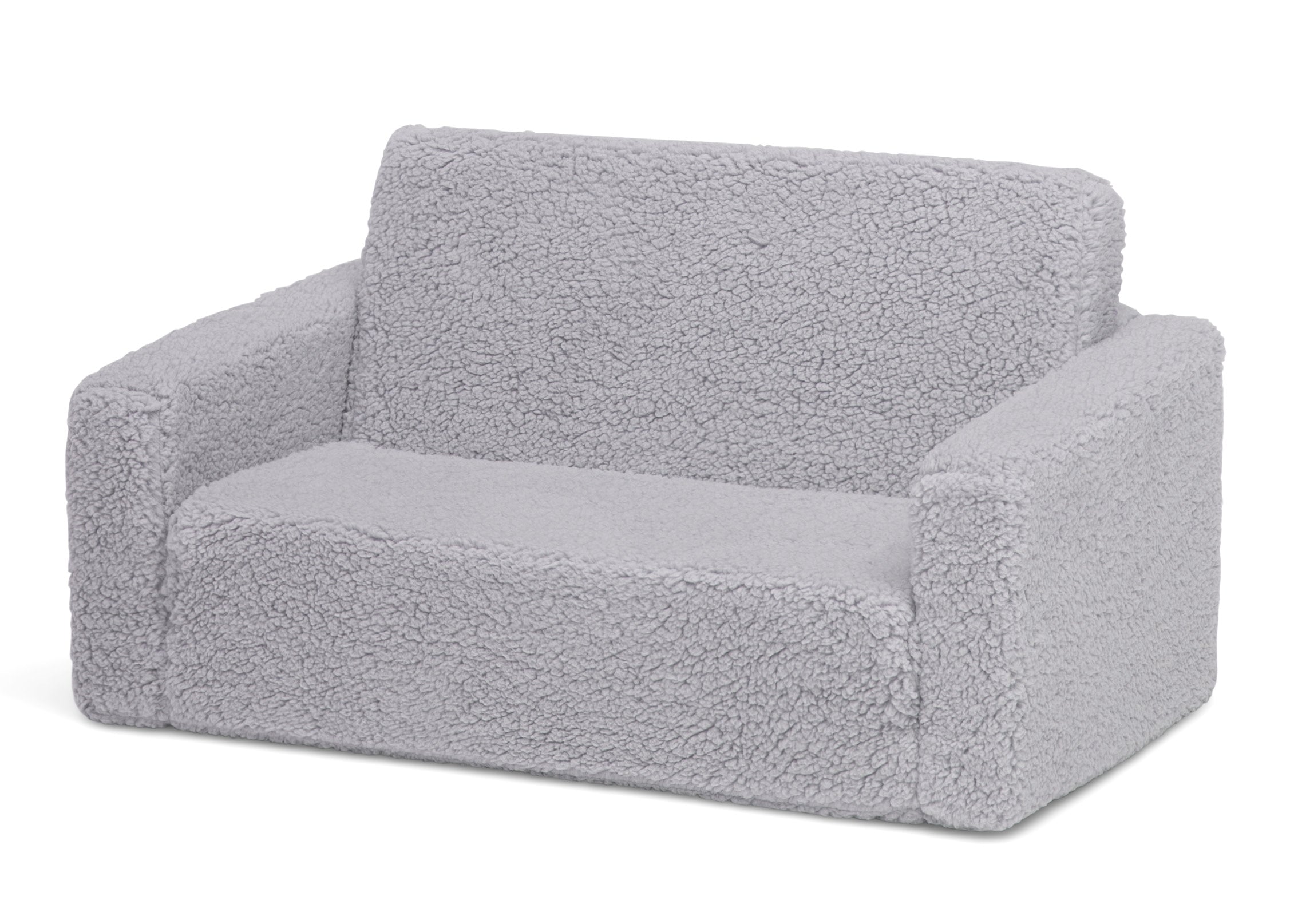 CoZee Flip Out Sherpa 2-in-1 Convertible Kids Sofa to Lounger - Soft & Comfortable for Playroom, Nursery or Bedroom - Perfect for Reading, Napping & Relaxing