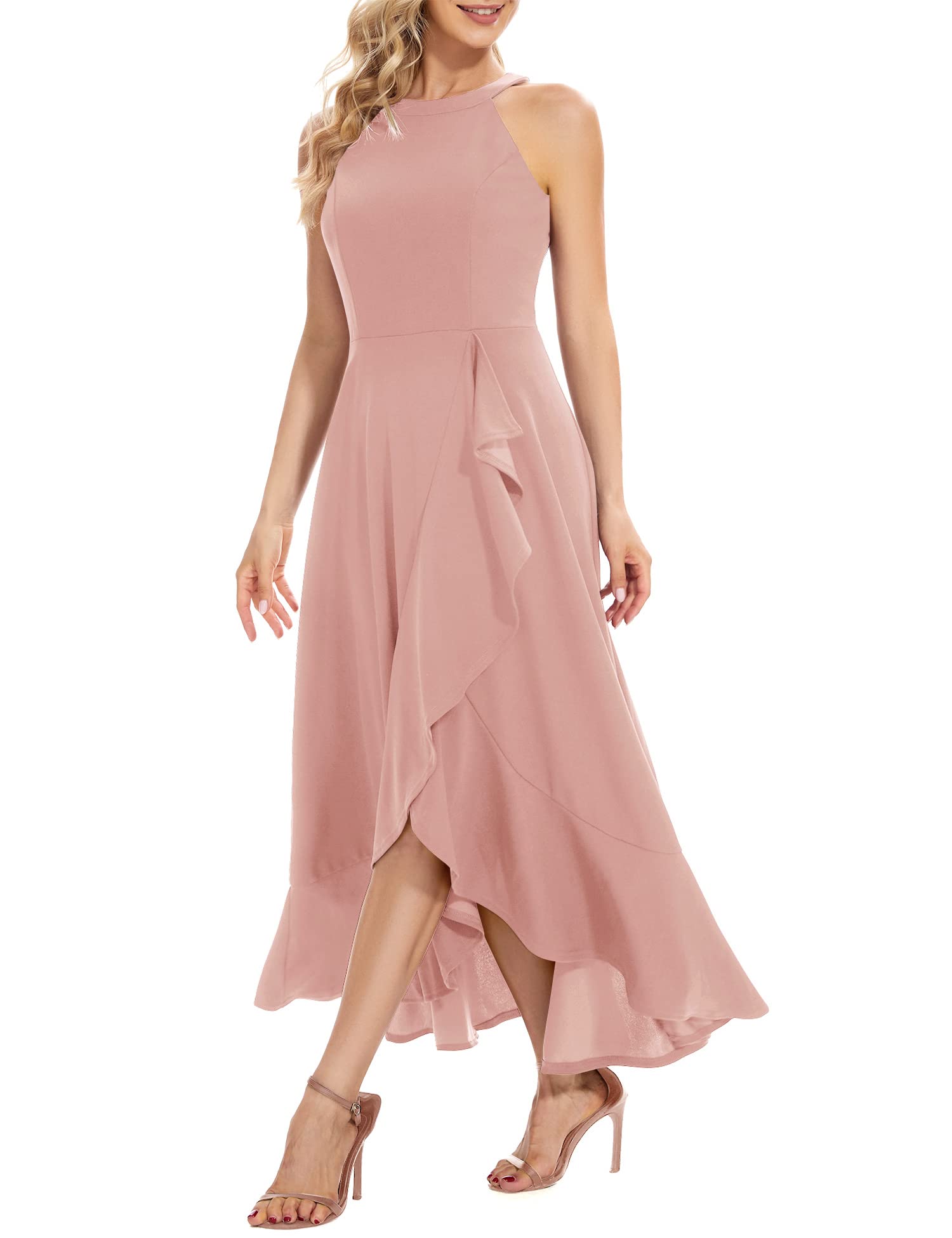 Elegant Women's Halter Split Bodycon Mermaid Dress - Long Formal Prom Gown, Cocktail & Wedding Guest Dress for Special Occasions | Perfect for Evening Parties, Galas and Red Carpet Events
