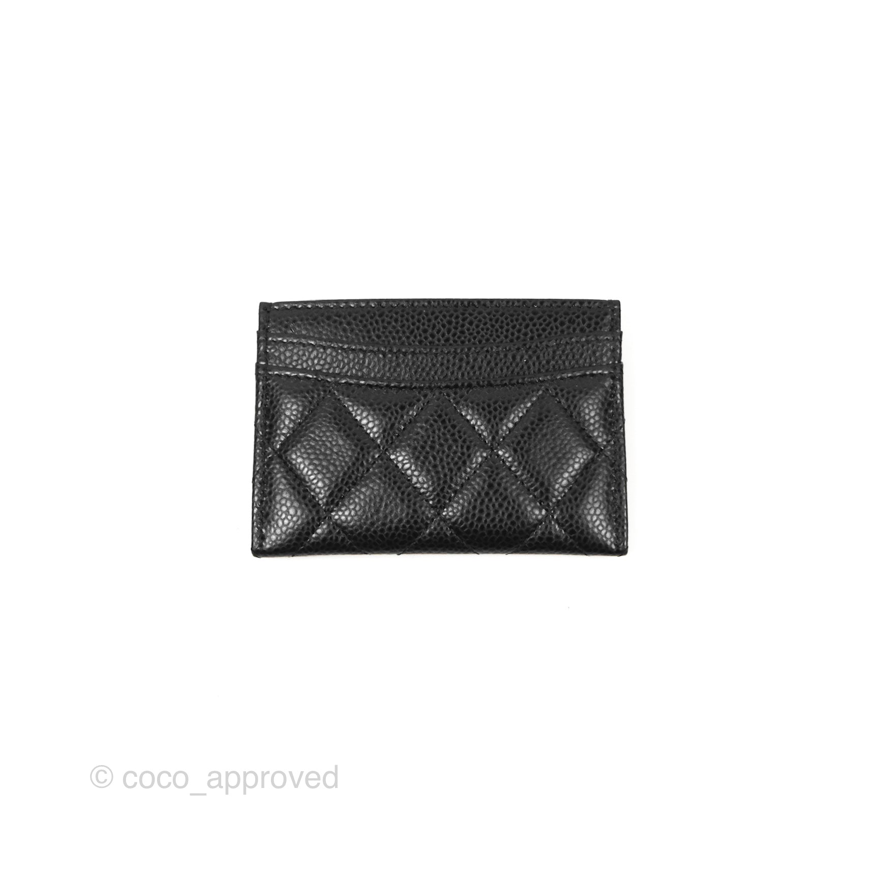 Chanel Classic Flat Card Holder Wallet - Black Caviar Leather with Gold Hardware - Perfect for Everyday Use & Gift Giving