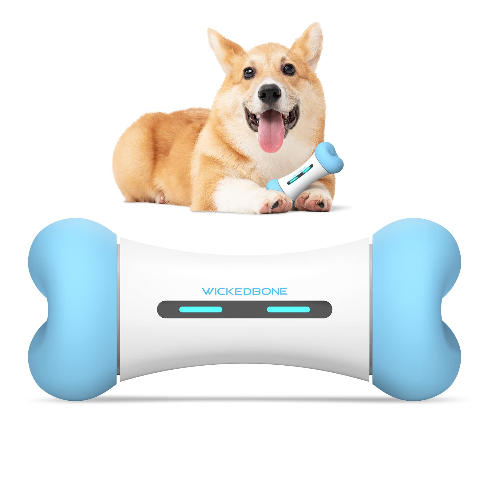 Cheerble Wickedbone Smart Interactive Dog Toy - Automatic Moving, Bouncing & Rolling Bone-Shaped Pet Toy with App Remote Control for Dogs & Puppies | Perfect for Indoor Play, Training & Boredom Relief