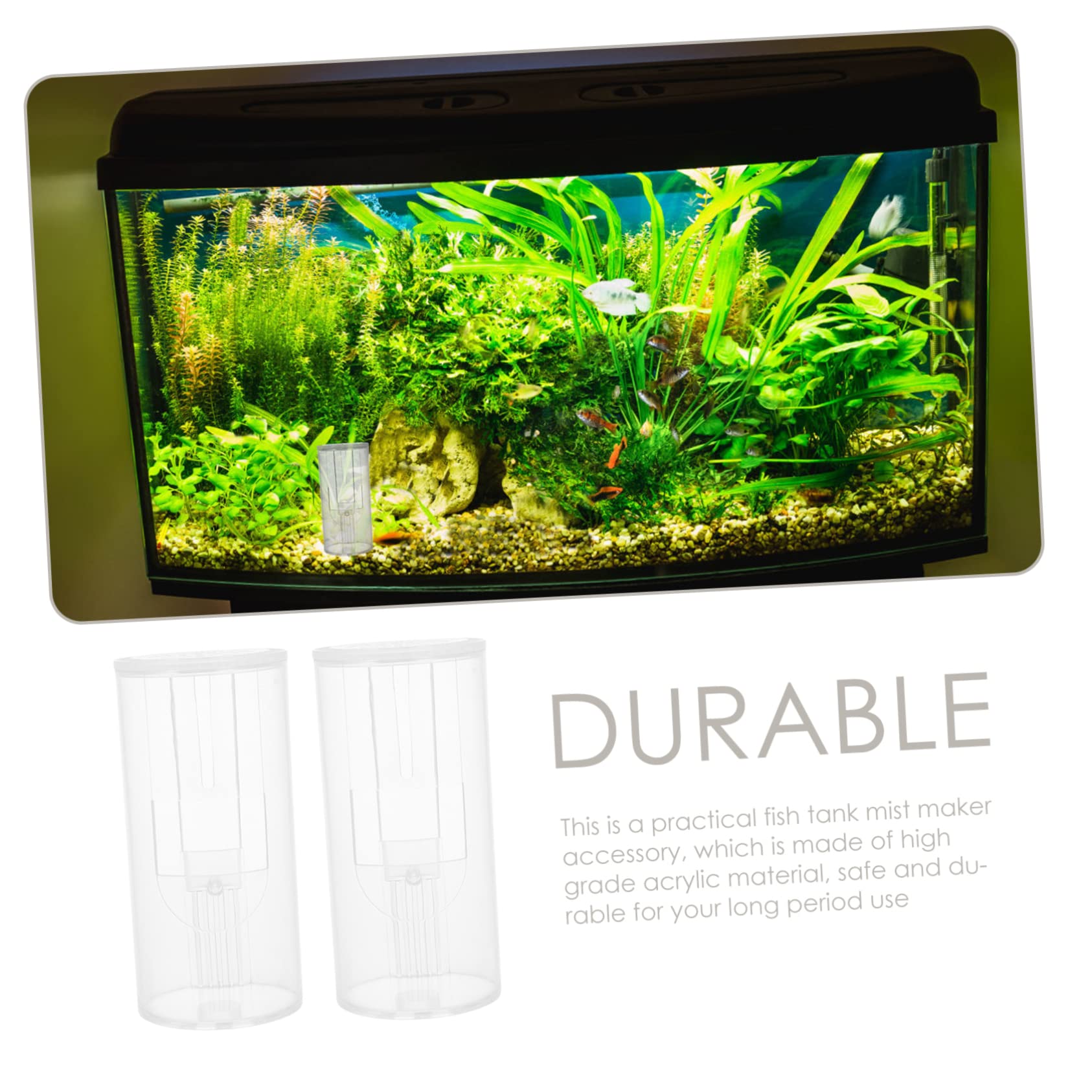 Balacoo 2-Pack Small Aquarium Fog Maker Set - Acrylic Fish Tank Mist Generator for Home & Office Aquariums - Creates Relaxing Water Mist Effect for Decorative Fish Tanks