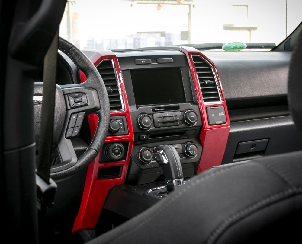 ABS Car Central Console Dashboard Air Vent Panel Cover - Interior Decoration Sticker for Ford F150 2015-2023 Models (Red) | Perfect for Customizing & Protecting Your Truck's Interior