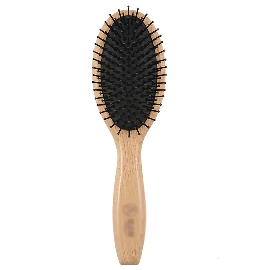 Rat Tail Comb for Curly Hair - Natural Wooden Massage Comb with Cushion for Healthy Scalp & Smooth Silky Hair - Perfect for Styling, Detangling & Scalp Care (Color: B)