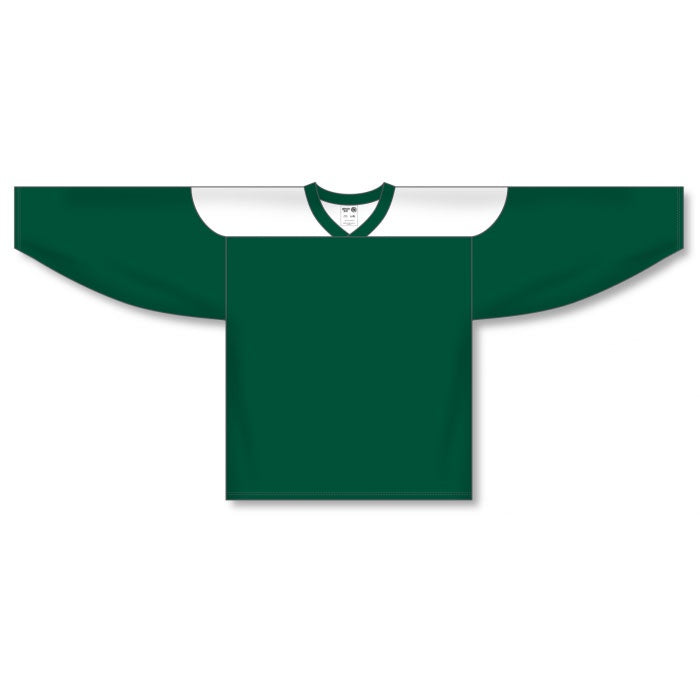Custom Athletic Knit Dark Green & White 6100 Jersey - Breathable Performance Sports Shirt for Baseball, Basketball & Team Uniforms