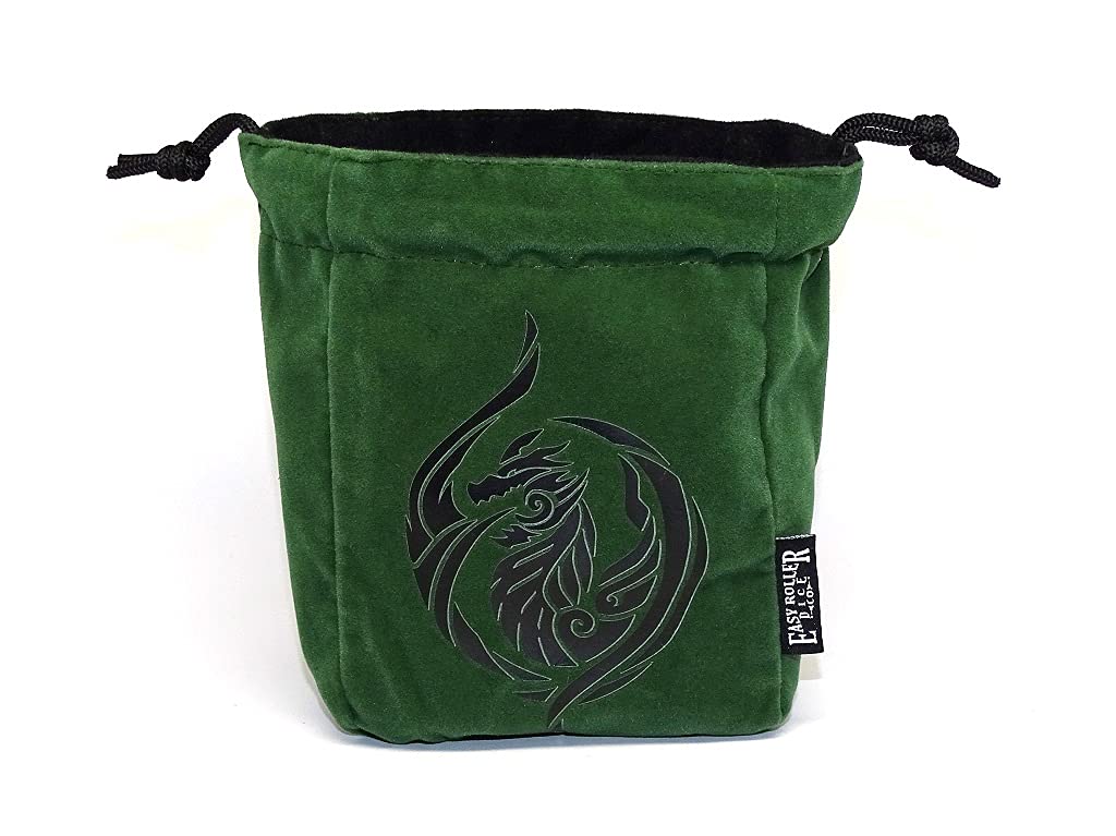 Reversible Large Microfiber Dice Bag for D&D RPG Games - Self Standing Pouch Holds 250+ Polyhedral Dice with Drawstring Closure - Perfect for Tabletop Gaming, Magic The Gathering & Board Game Storage (Dragon's Breath Design)