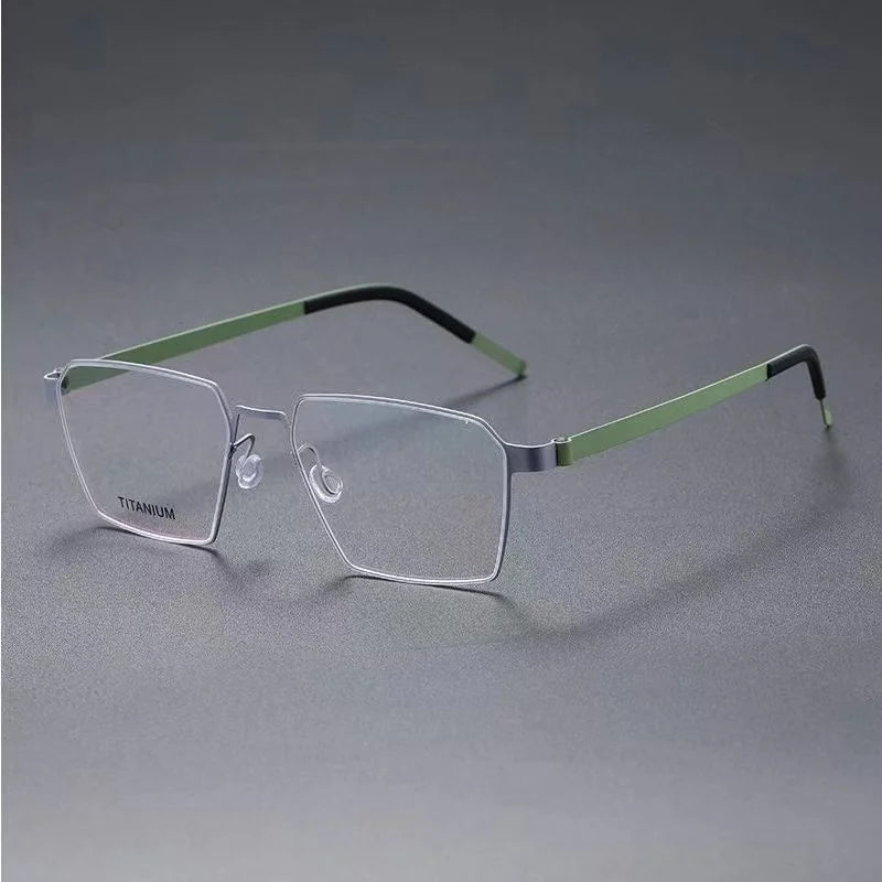 Aimee Women's Full Rim Square Screwless Titanium Eyeglasses Frame 49628 - Lightweight & Durable for Work, Reading & Fashion