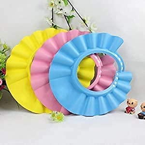 NOBILEA Adjustable Baby Shower Cap - Soft Bathing Hair Wash Hat for Infants & Toddlers with Eye/Ear Protection - Waterproof Leaves Design for Safe Bath Time (Multi-Color) - Perfect for Sensitive Skin & Splash-Free Bathing