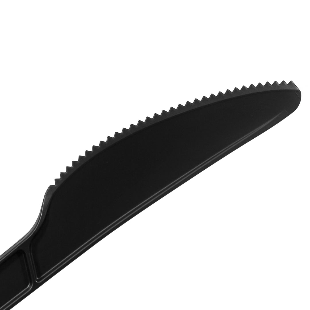 Eco-Friendly Black CPLA Plastic Knives - Heat Resistant, Compostable Cutlery, 6.5 Inch, 50 Count Box - Perfect for Parties, Picnics & Outdoor Dining