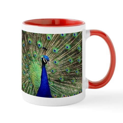 White/Red Inside - Peacock Mugs
