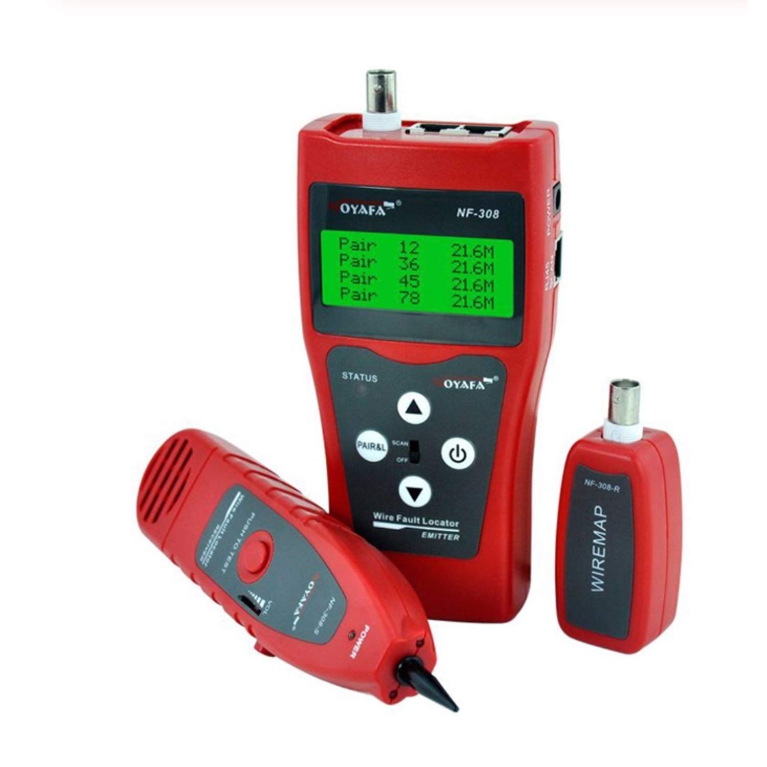 3-in-1 NF-308 Digital LCD Network Cable Tester - Telephone Wire Tracker, Ethernet Cable Finder & Line Locator for Home/Office Network Installation & Maintenance