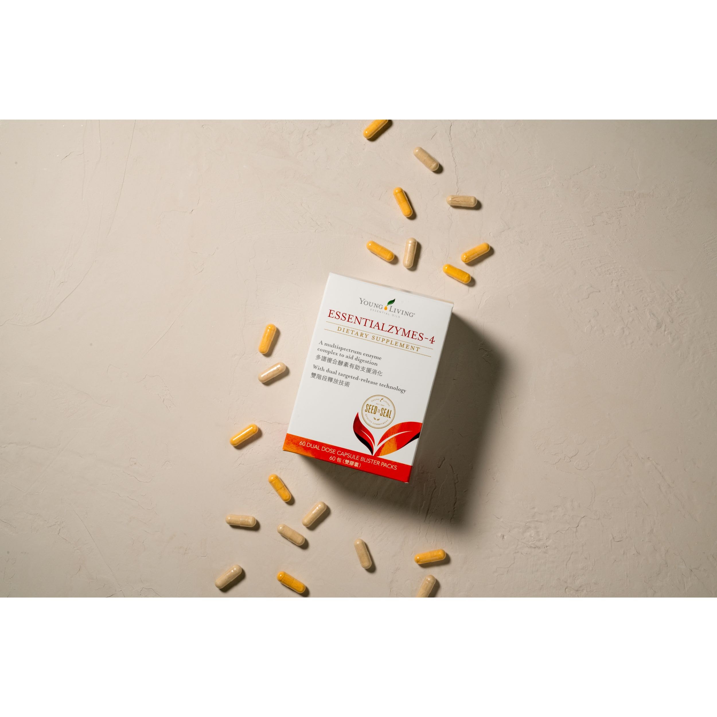 Young Living Essentialzymes-4 Digestive Enzymes - 60 Dual Dose Capsules for Gut Health & Nutrient Absorption | Supports Digestion After Meals & Occasional Bloating Relief