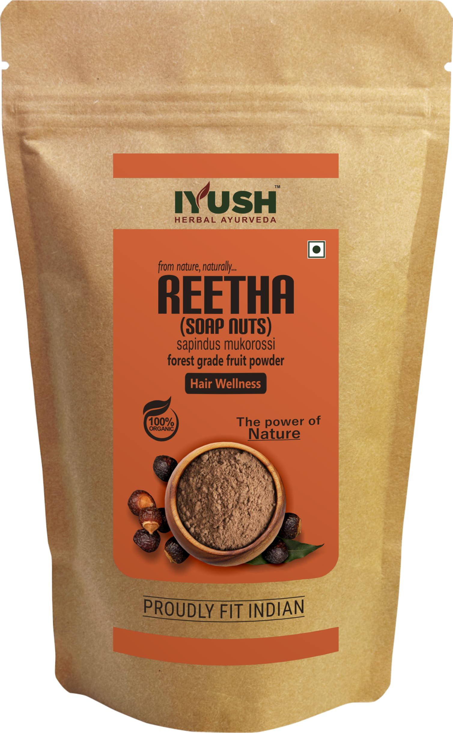 Organic IYUSH Ayurvedic Reetha Powder for Hair Growth & Scalp Care - 400g | Natural Soapnut Powder for Hair Wash | Herbal Shampoo Alternative | Promotes Thicker, Stronger Hair | Perfect for DIY Hair Masks, Scalp Treatments & Natural Cleansing Routines