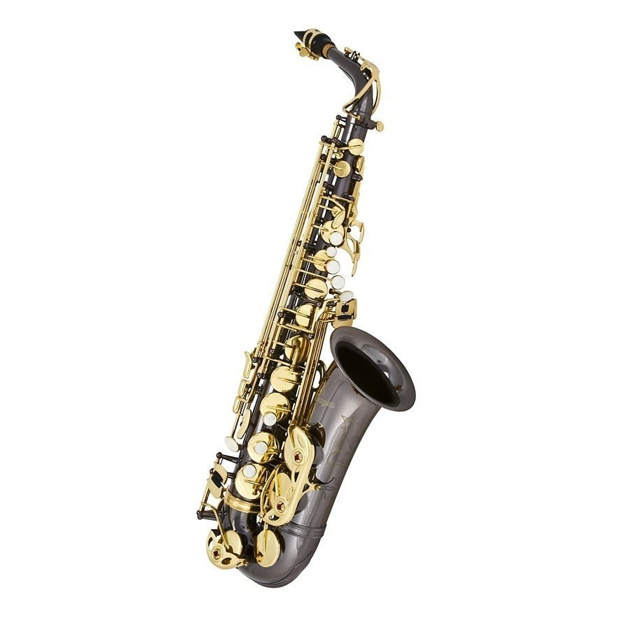 Antigua AS3220 Intermediate Alto Saxophone - Black Nickel Finish with Lacquered Keys - Perfect for School Bands, Jazz Ensembles & Professional Performances