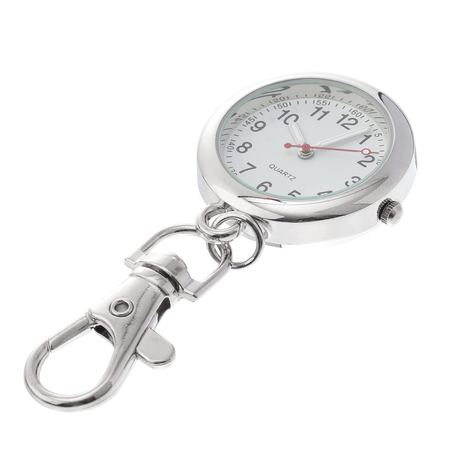 Vintage Silver Pocket Watch with Quartz Movement - Doctor Brooch Fob Watch, Keychain Clip Watch for Medical Professionals, Paramedics & Nurses - Perfect for Hospital Shifts, Clinical Use & Formal Attire