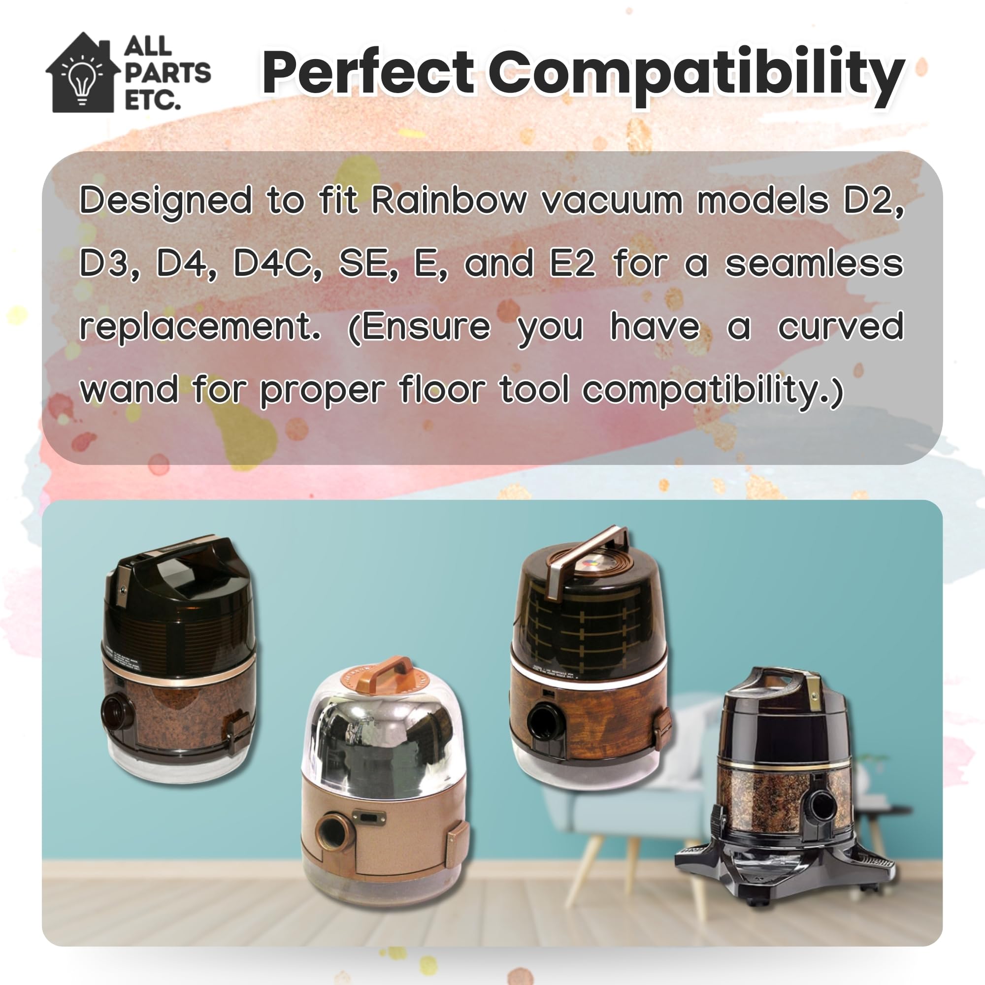 Rainbow Vacuum Replacement Attachments Set - Compatible with D2, D3, D4, D4C, SE, E, E2 Models - Includes Floor Brush, Dusting Brush, Crevice & Upholstery Tools - Perfect for Deep Cleaning Carpets, Hard Floors & Furniture