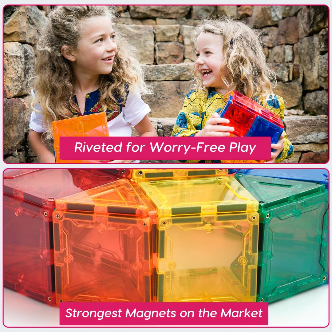 Magnetic Building Blocks for Kids - 108 Piece STEM Educational Construction Toy Set for Boys & Girls Ages 3+ | Creative Learning Activity | Perfect for Preschool Classroom, Birthday Gifts & Indoor Playtime