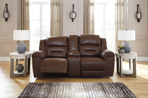 Stoneland Power Recliner Loveseat with Console - Modern Upholstered Reclining Sofa for Living Room, Home Theater & Relaxation