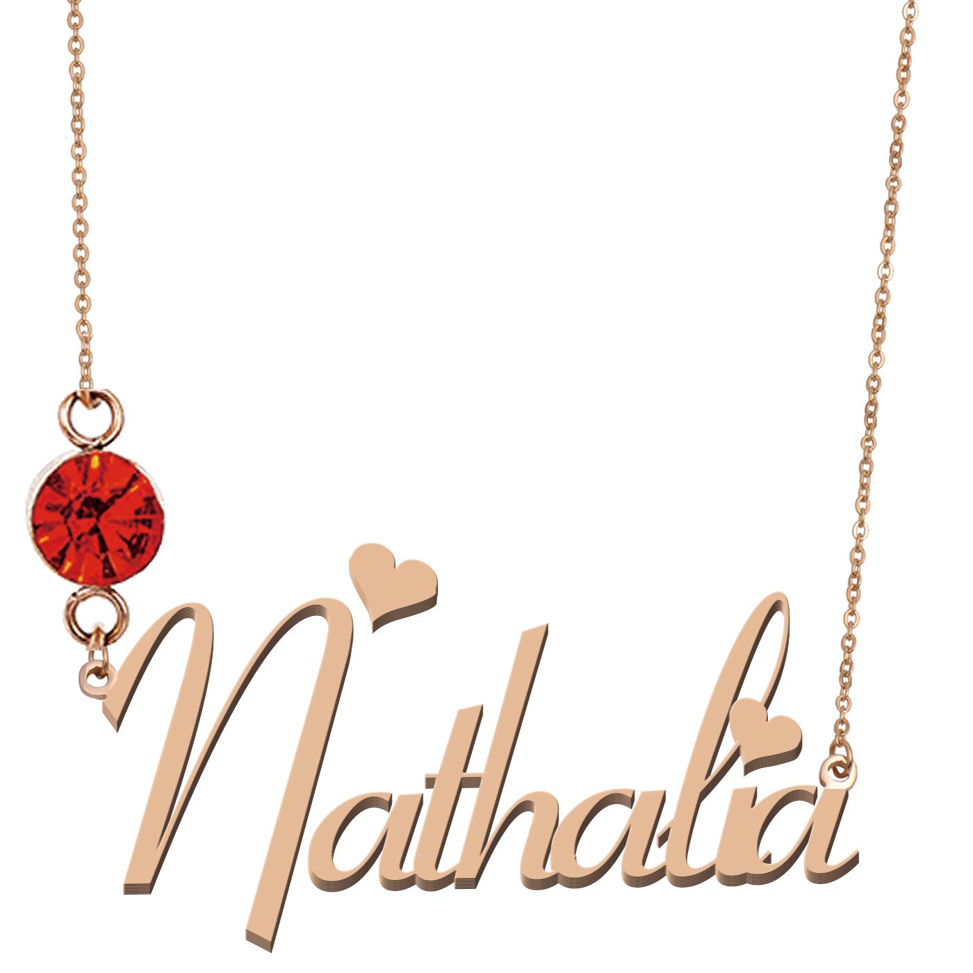 Personalized Name Necklace with Birthstone - Custom Engraved Jewelry for Women - Perfect Gift for Birthday, Anniversary & Valentine's Day - Elegant Layering Piece for Everyday Wear & Special Occasions