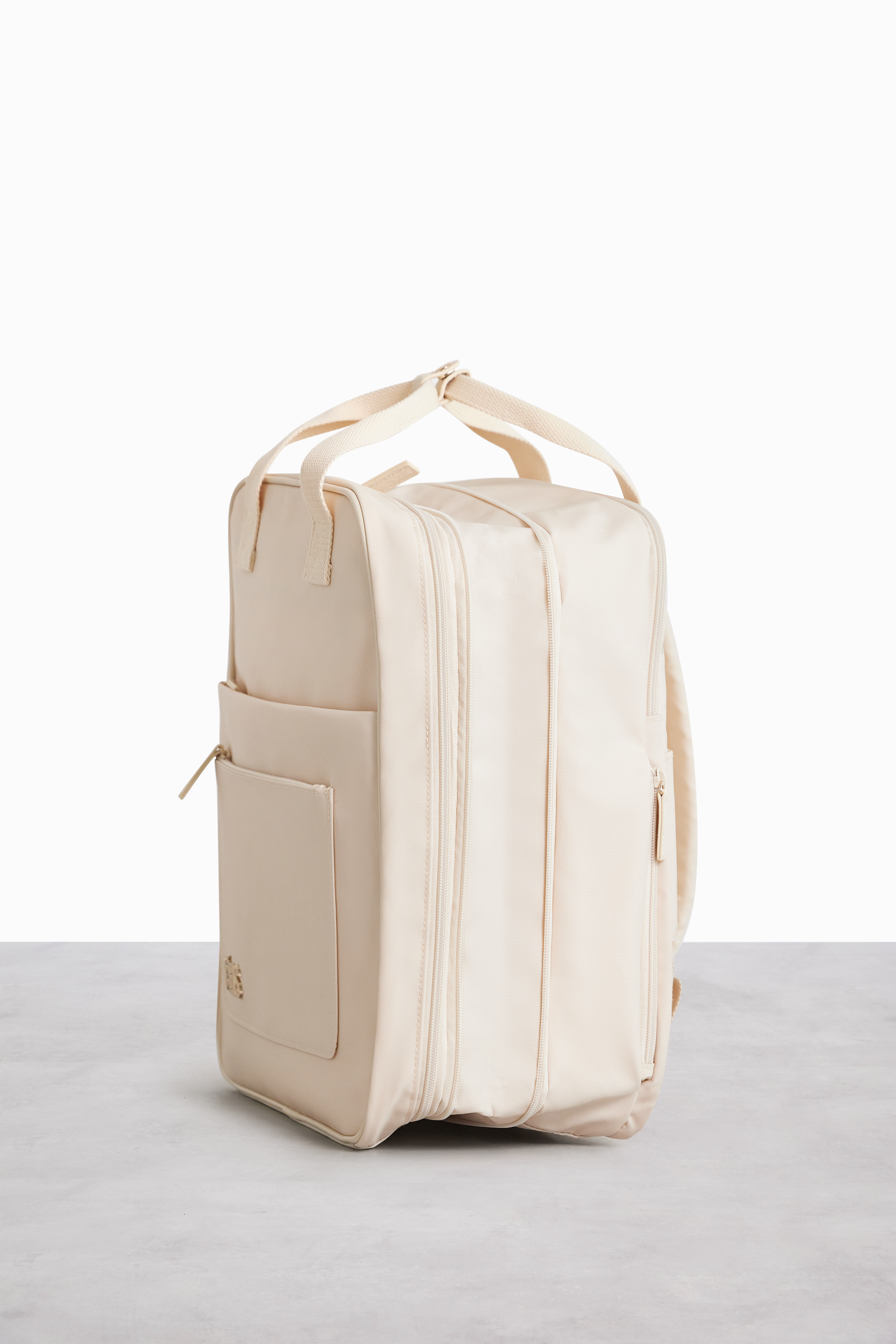 Expandable Beige Backpack for Travel, Hiking & Daily Use - Lightweight & Durable with Extra Storage Space
