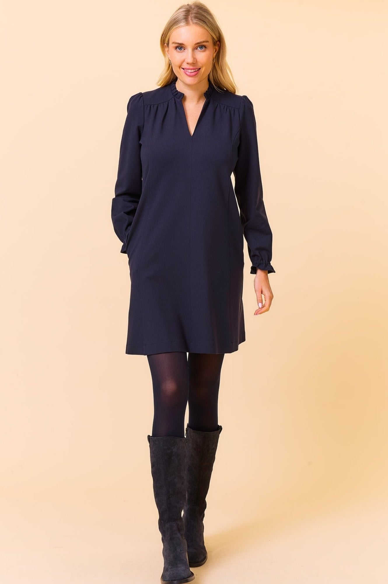 EcoVero™ Mini Dress for Women - Sustainable Navy Blue Summer Dress | Perfect for Beach, Vacation & Casual Wear