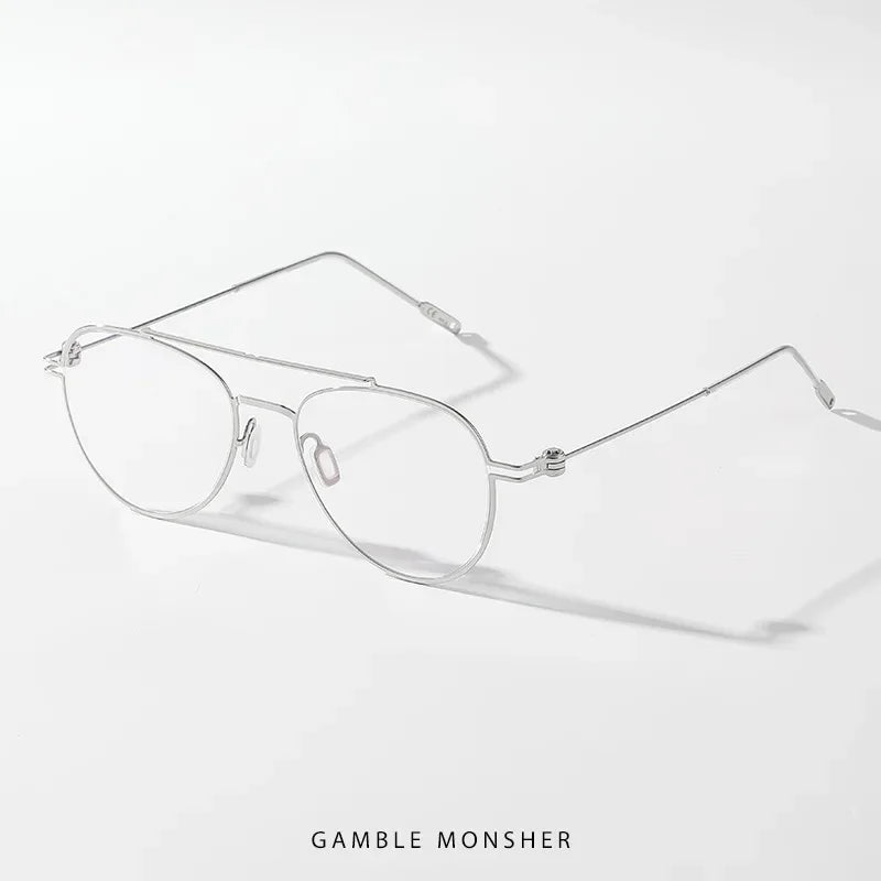 Stylish Aror Men's Full Rim Oval Double Bridge Titanium Alloy Eyeglasses Frame 49408 | Lightweight & Durable | Perfect for Work, Reading & Everyday Wear