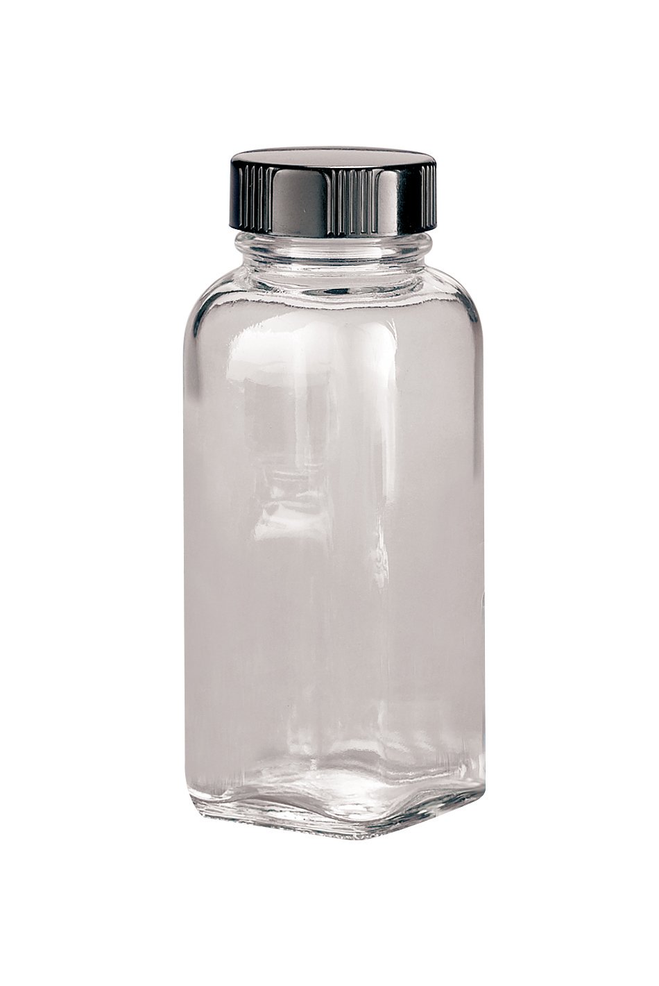 Kimble Type III Soda Lime Glass Clear Wide Mouth French Square Bottles with GPI Thread Cap - 500ml (Case of 24) - Ideal for Laboratory Storage, Home Brewing & DIY Projects
