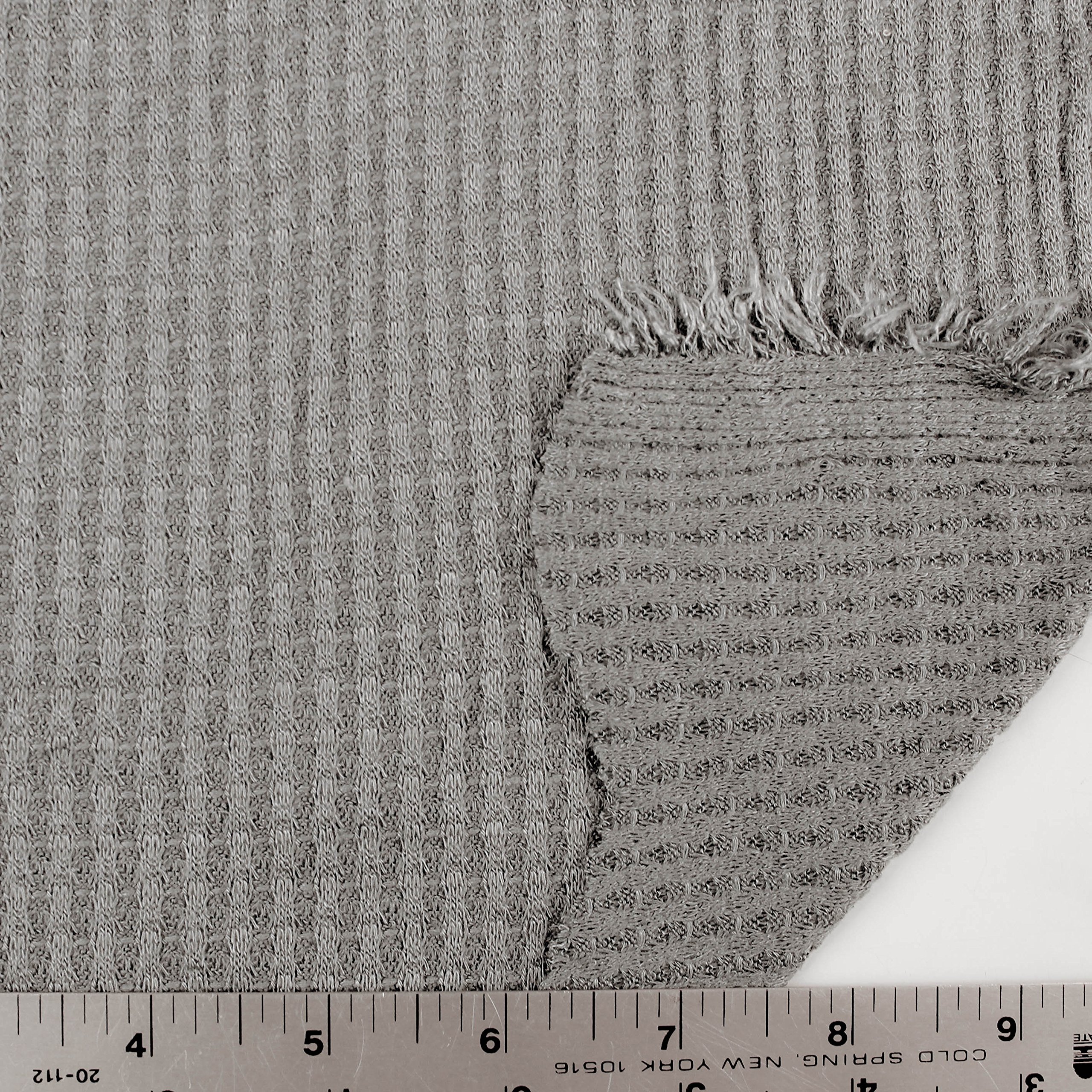 Premium Waffle Rayon Spandex Open Knit Fabric by The Yard - Heather Grey | Soft Stretchy Material for DIY Clothing, Baby Blankets & Home Decor Projects