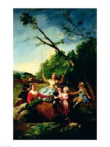 Francisco De Goya The Swing Art Print Poster - 24x36 Inches - Famous Romantic Era Painting - Perfect for Living Room, Bedroom, or Office Wall Decor