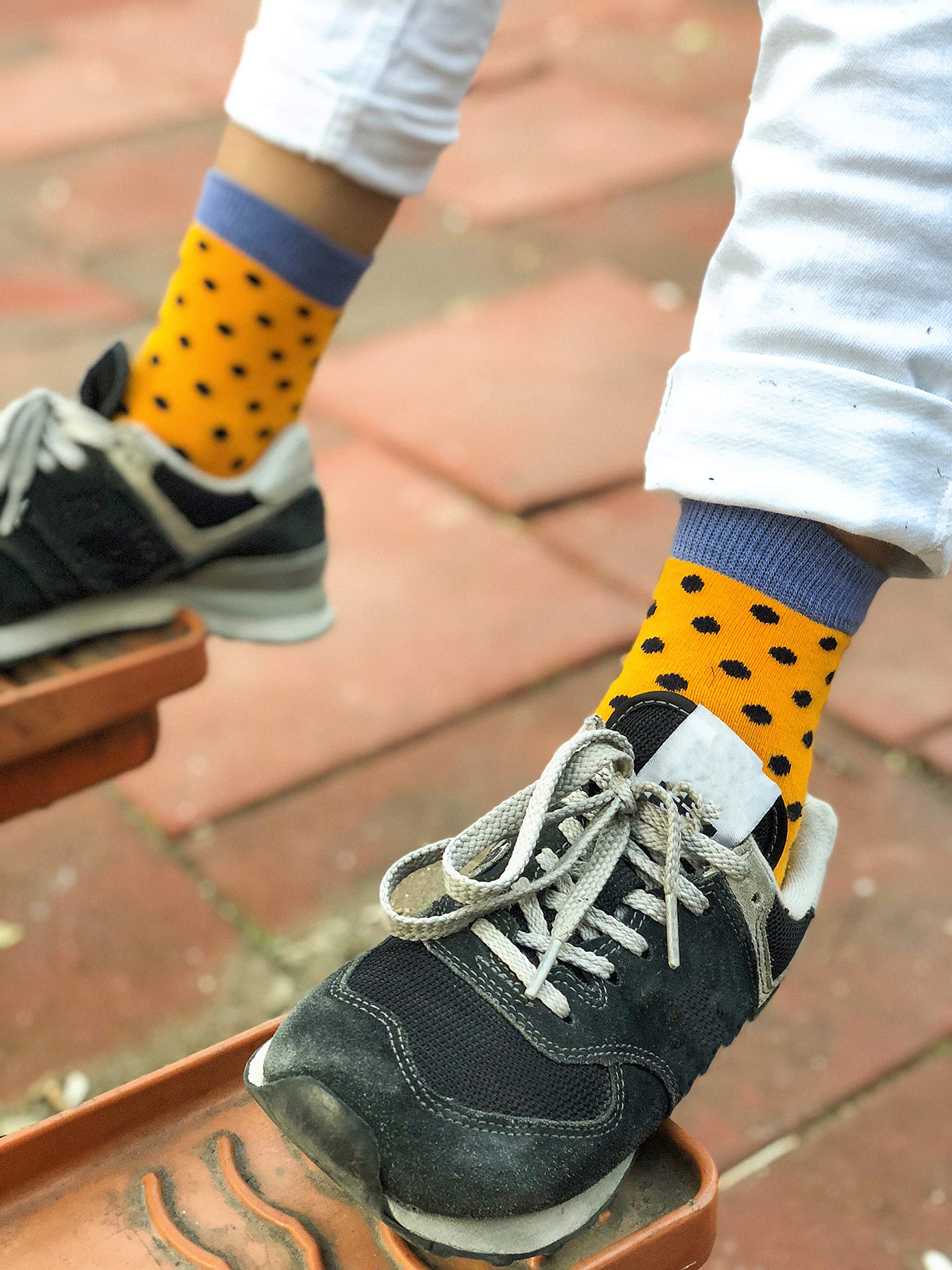 Kids 5-Pair Fun Colorful Cotton Crew Socks Gift Set - Soft Dress Socks for Boys & Girls - Perfect for School, Parties & Everyday Wear