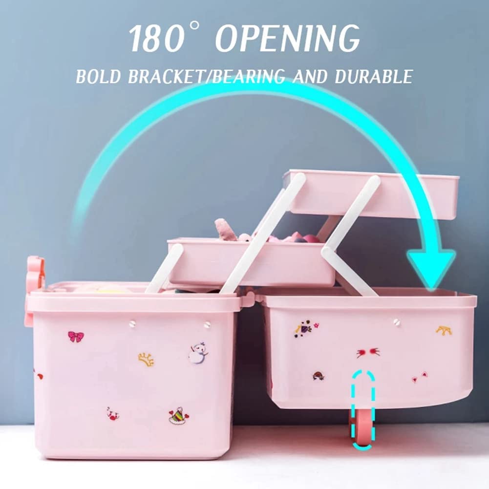 HDLIV Kids Hair Accessories Organizer Box - Baby Headbands, Hair Clips, Hair Ties & Hair Jewelry Storage - Cute Decorative Jewelry Box for Girls Room, Birthday Gifts & Travel Use