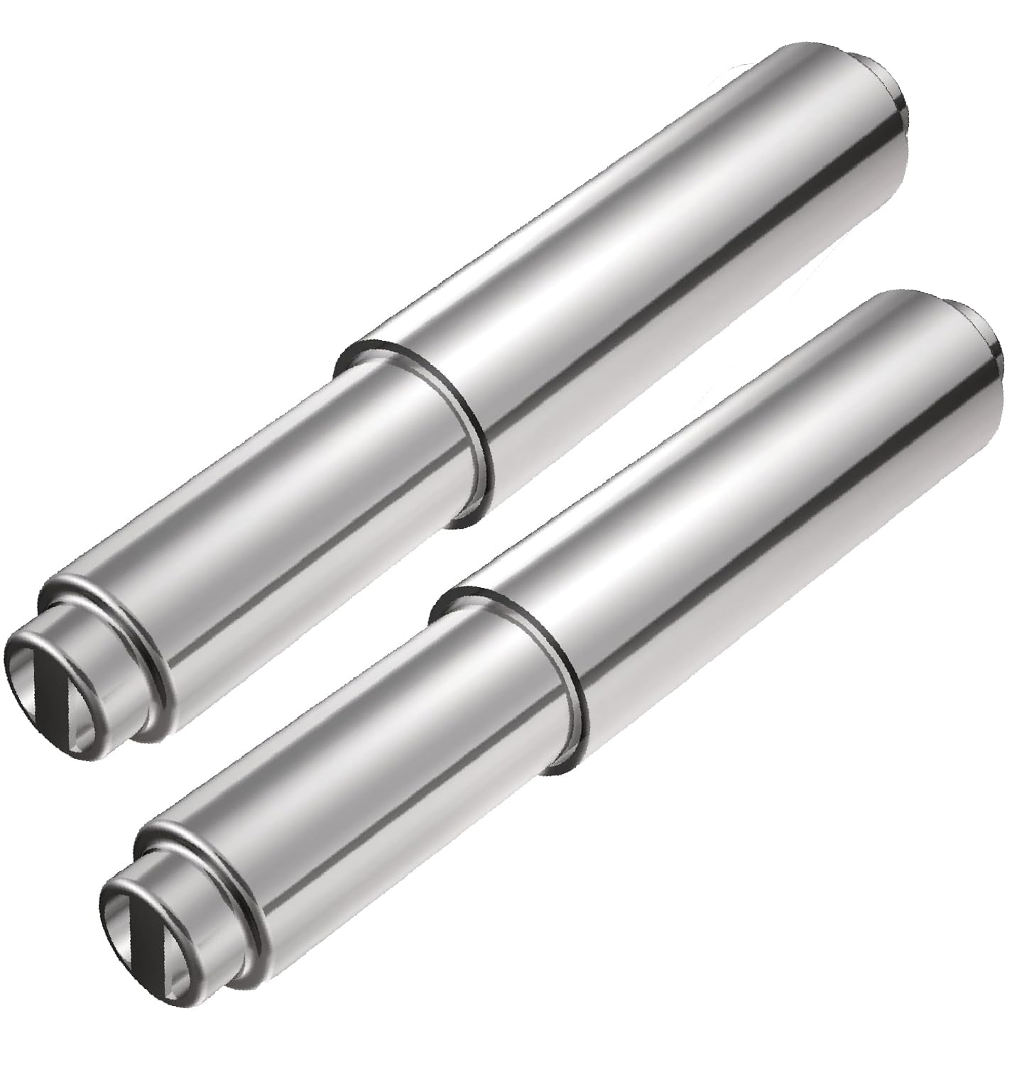 TuoxinEM 2-Pack Universal Spring Loaded Toilet Paper Holder Roller Replacement - Chrome Silver Finish for Bathroom, Restroom & RV Use