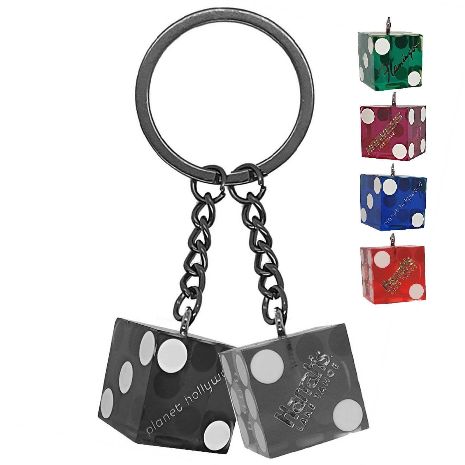 Authentic Casino Dice Keychain - Genuine 19mm Lake Tahoe, Reno & Las Vegas Nevada Craps Dice - Perfect for Gambling Enthusiasts & Casino-Themed Gifts
