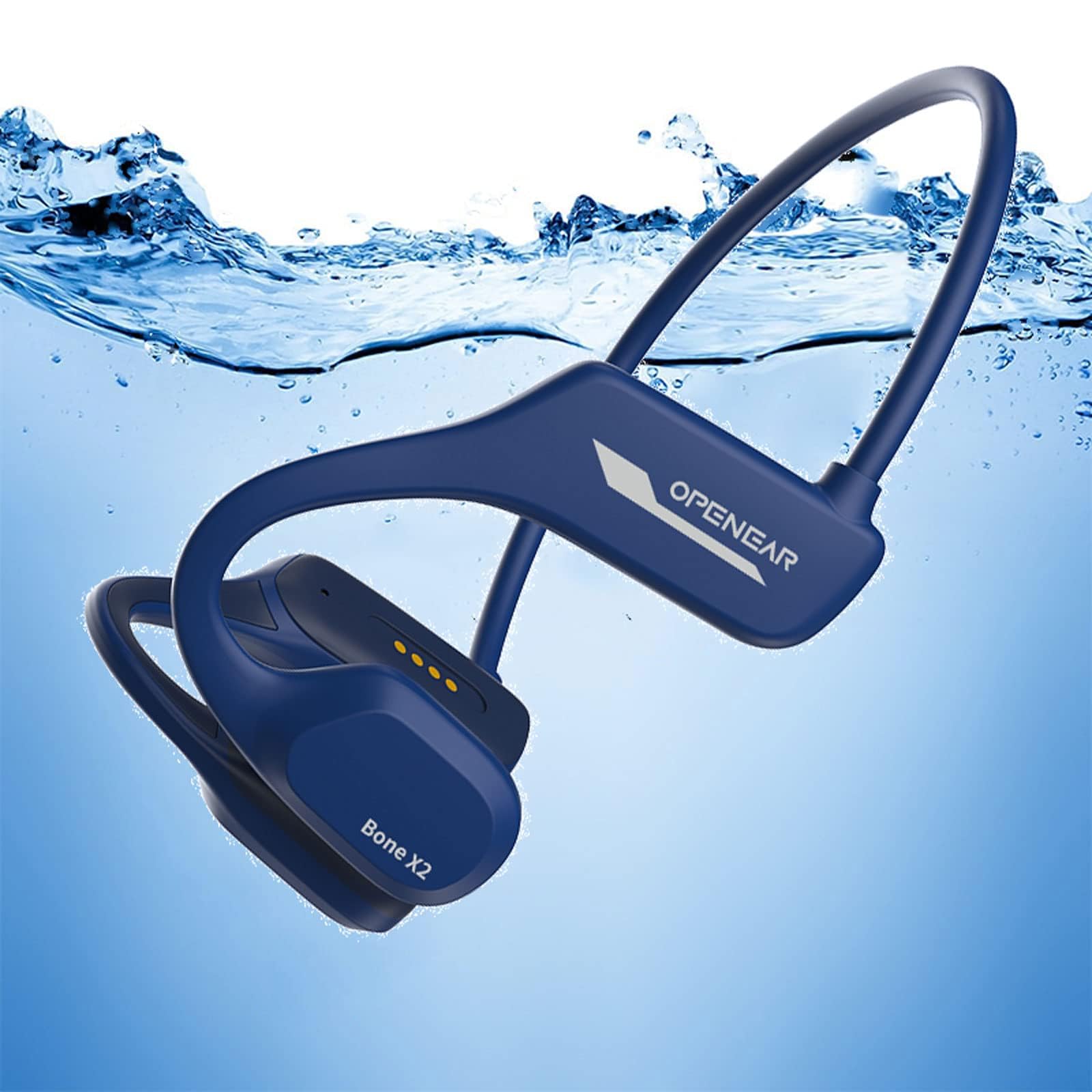 Wireless Bone Conduction Headphones - Bluetooth Open Ear Headset for Running, Swimming & Underwater Use | IPX8 Waterproof, Sweatproof Sport Headphones for Gym, Cycling & Outdoor Activities