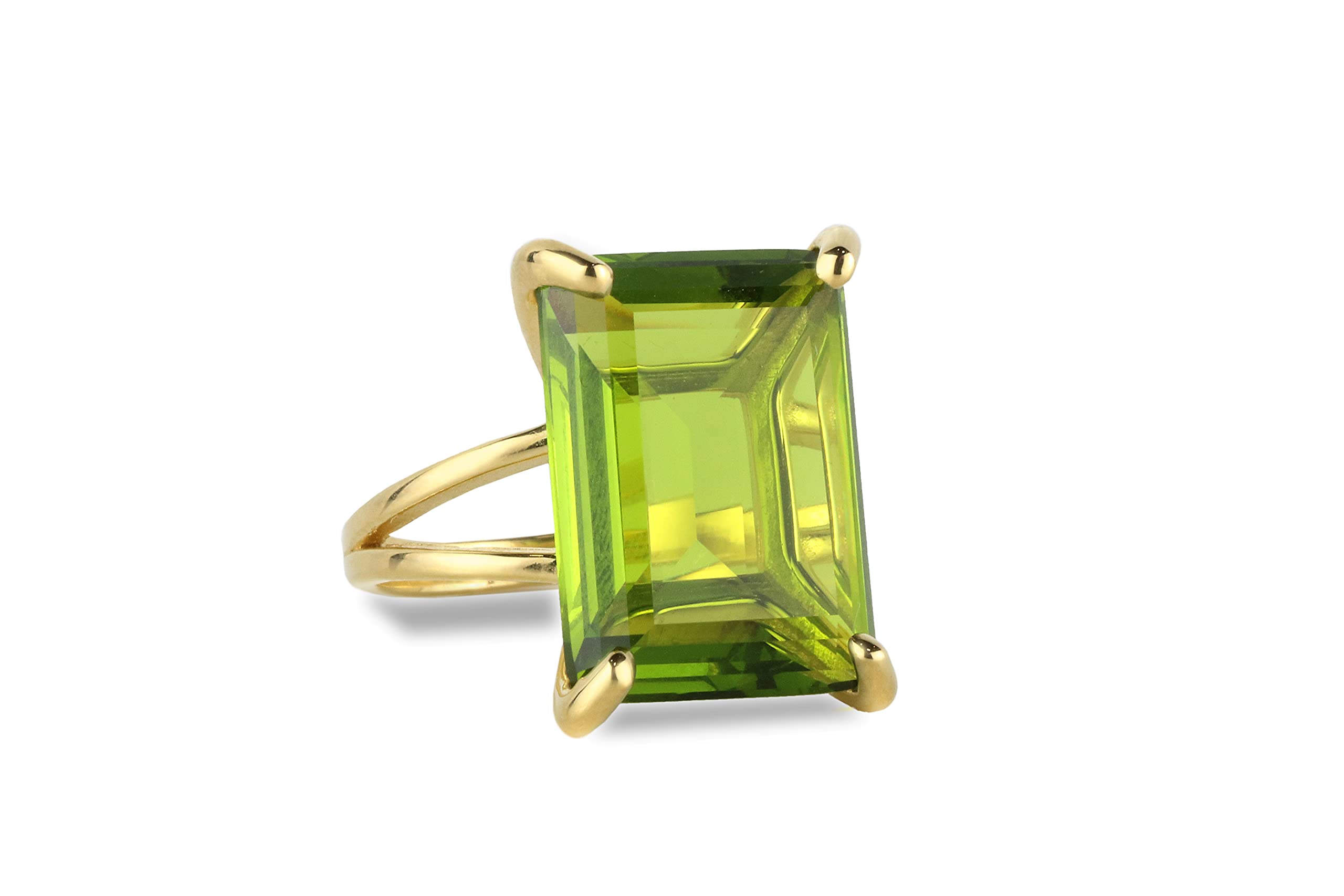 14K Gold Filled Peridot Ring - Natural Green Gemstone Statement Ring for Women | Elegant Engagement, Wedding & Boho Jewelry Gift with Premium Gift Box | Perfect for Anniversary, Birthday & Special Occasions
