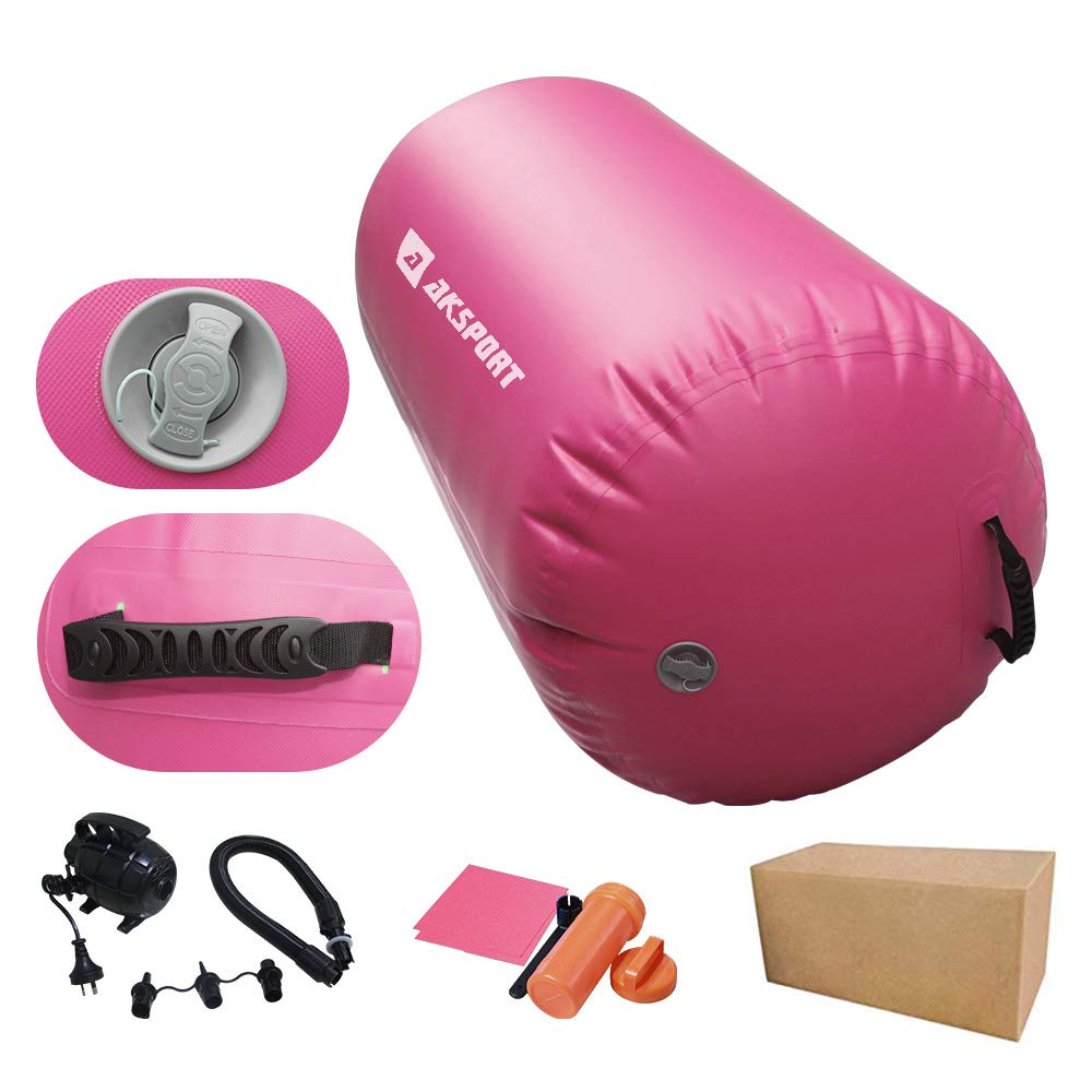 AKSPORT Inflatable Air Roller for Gymnastics Training - Back Handspring Practice, Tumbling Track with Electric Air Pump - Perfect for Home Gym, Cheerleading & Acrobatic Exercises